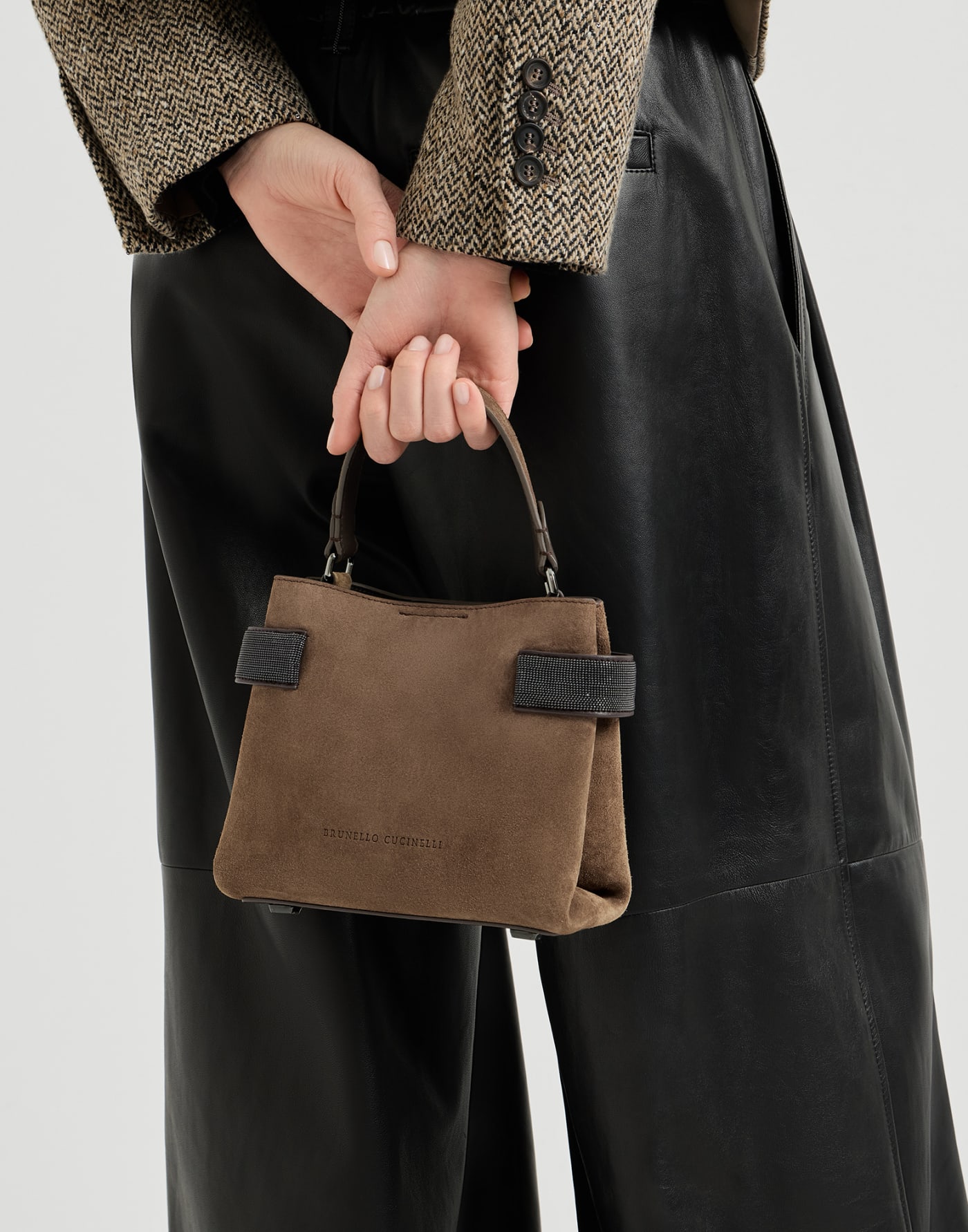 Small Top-Handle Essence bag Brown Woman - Brunello Cucinelli