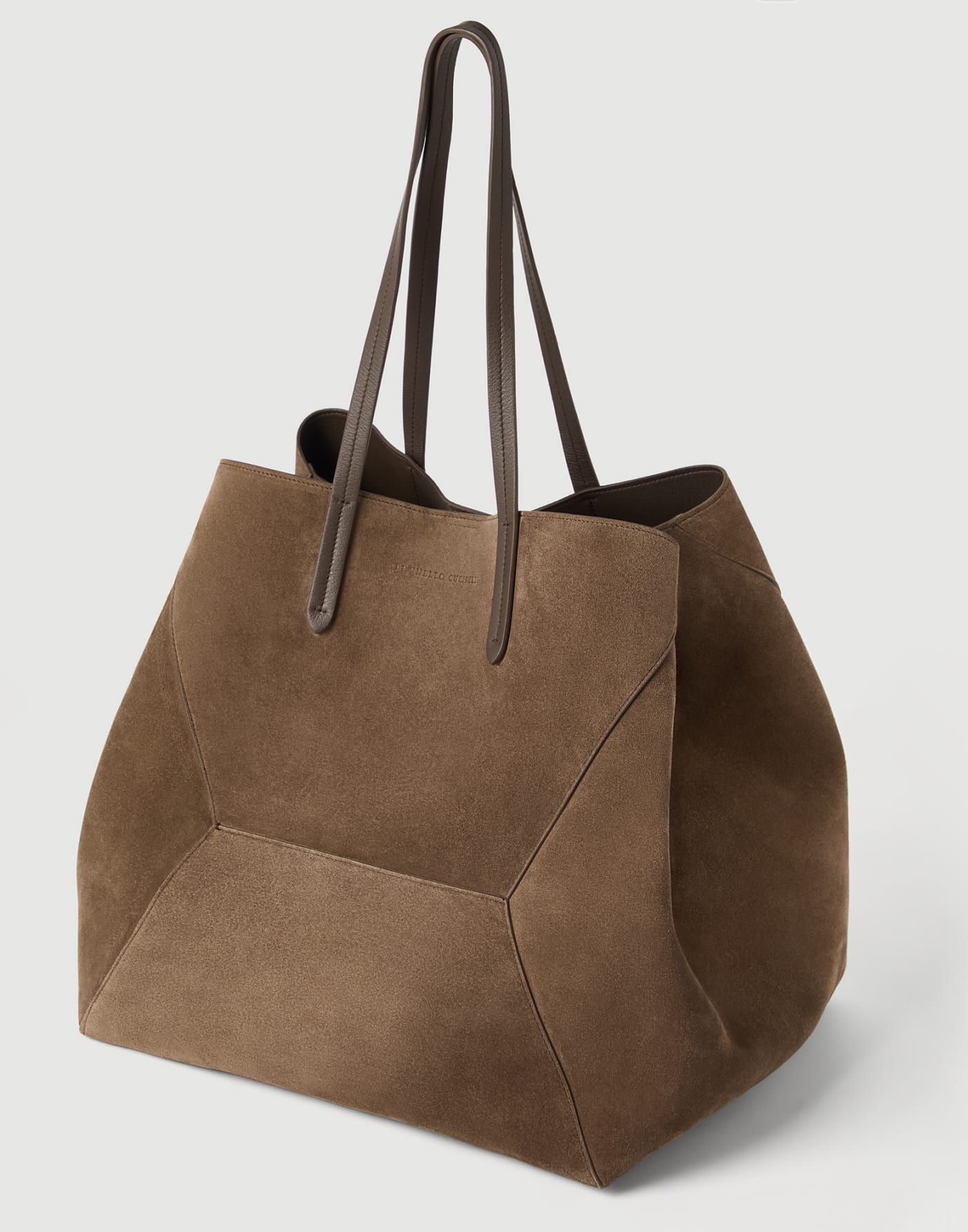 Borsa BC Duo large in camoscio Corteccia Donna - Brunello Cucinelli