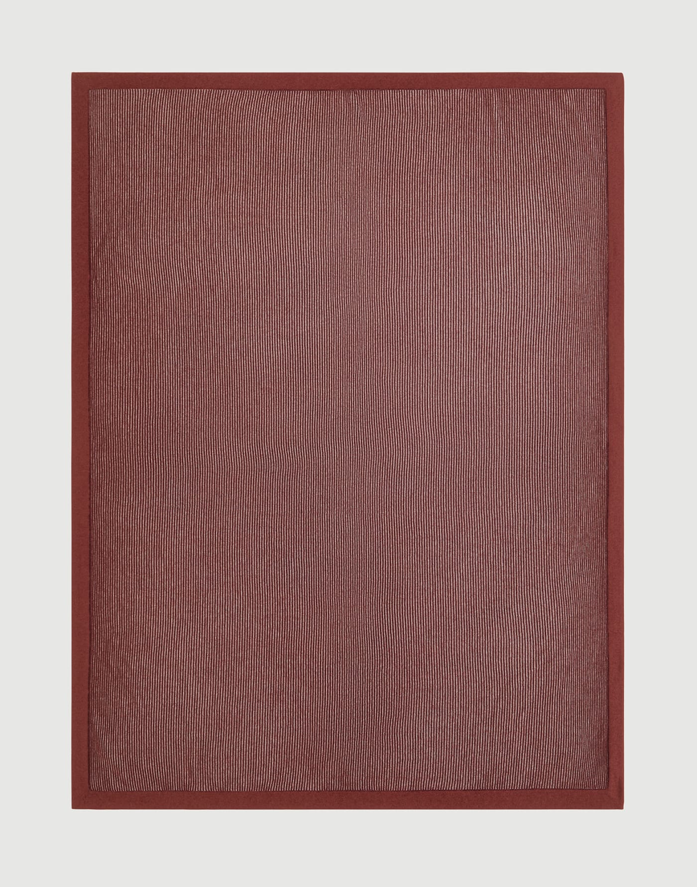 撞色修边羊绒毯 砖红色 生活风格 - Brunello Cucinelli