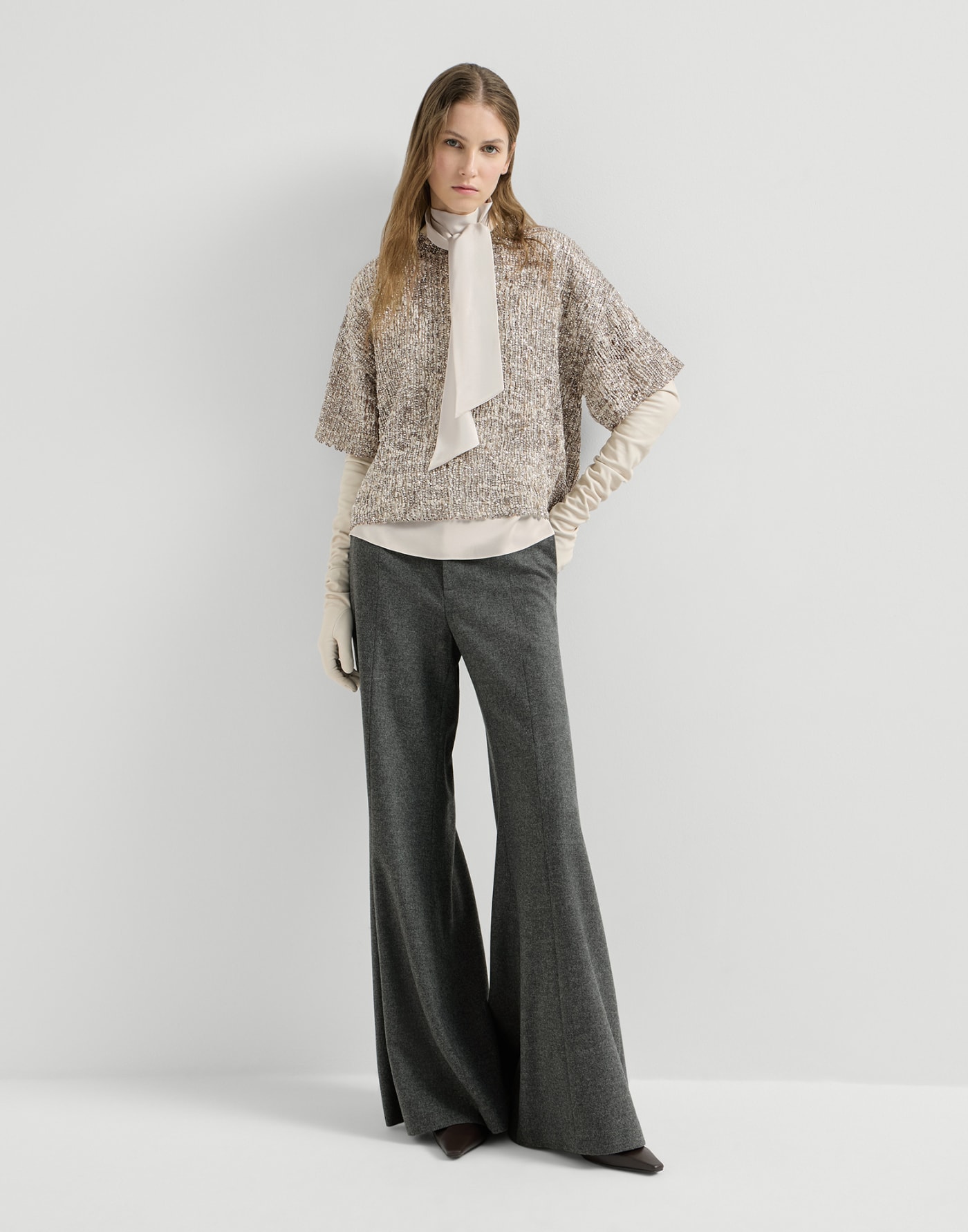 Wide flare trousers Dark Grey Woman - Brunello Cucinelli