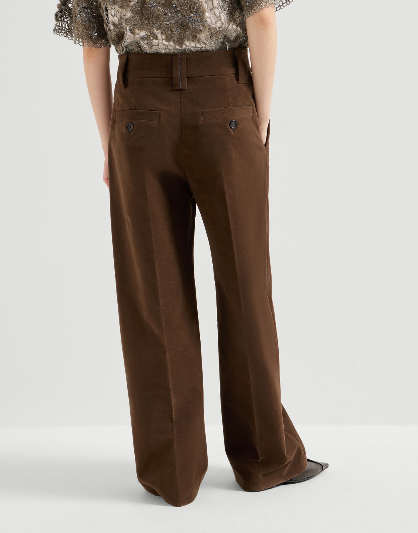 Loose sartorial trousers Brown Woman - Brunello Cucinelli
