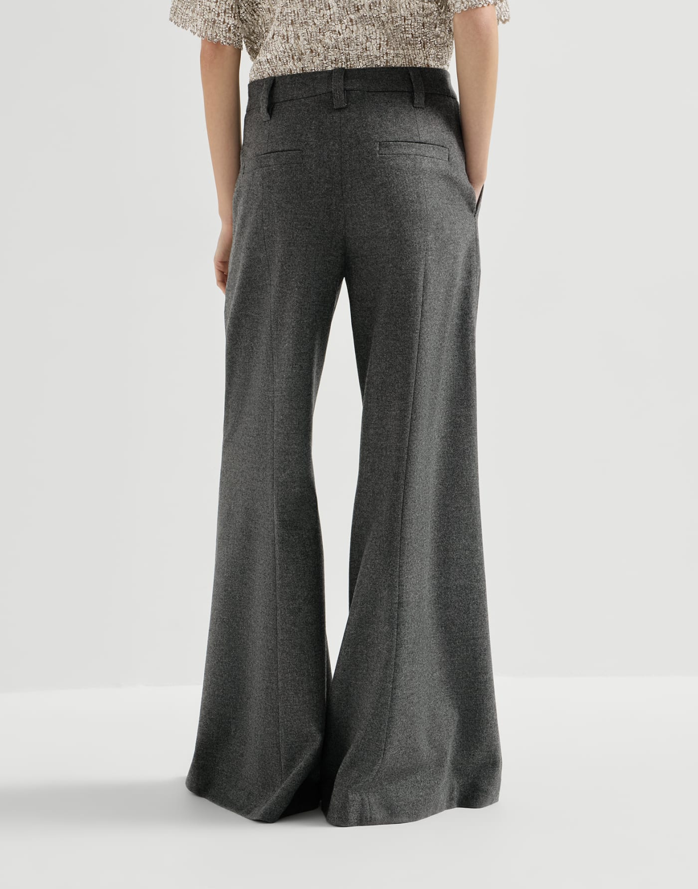 Wide flare trousers Dark Grey Woman - Brunello Cucinelli
