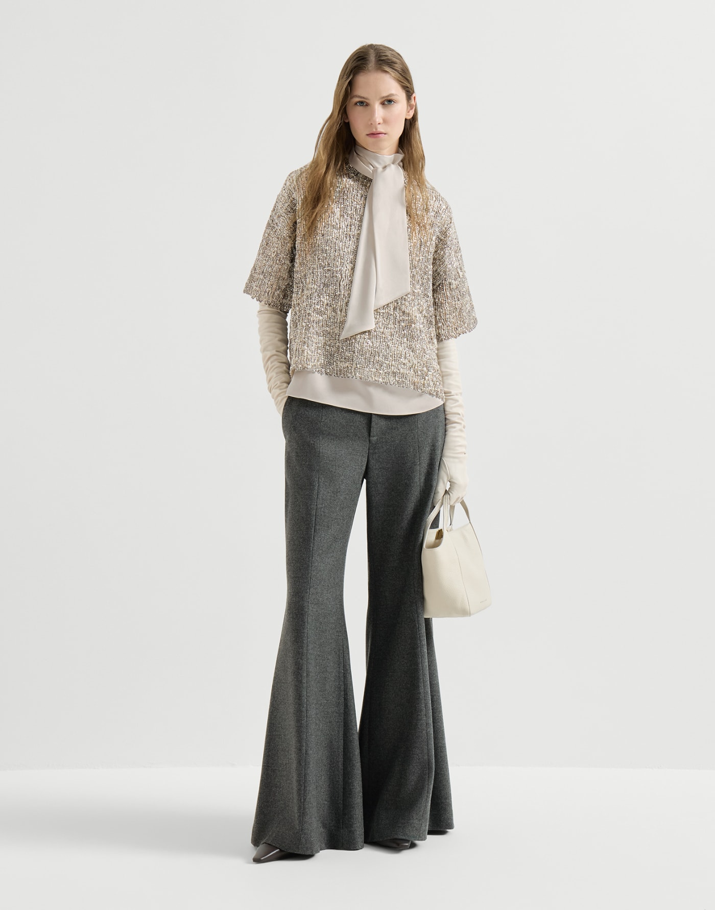 Wide flare trousers Dark Grey Woman - Brunello Cucinelli