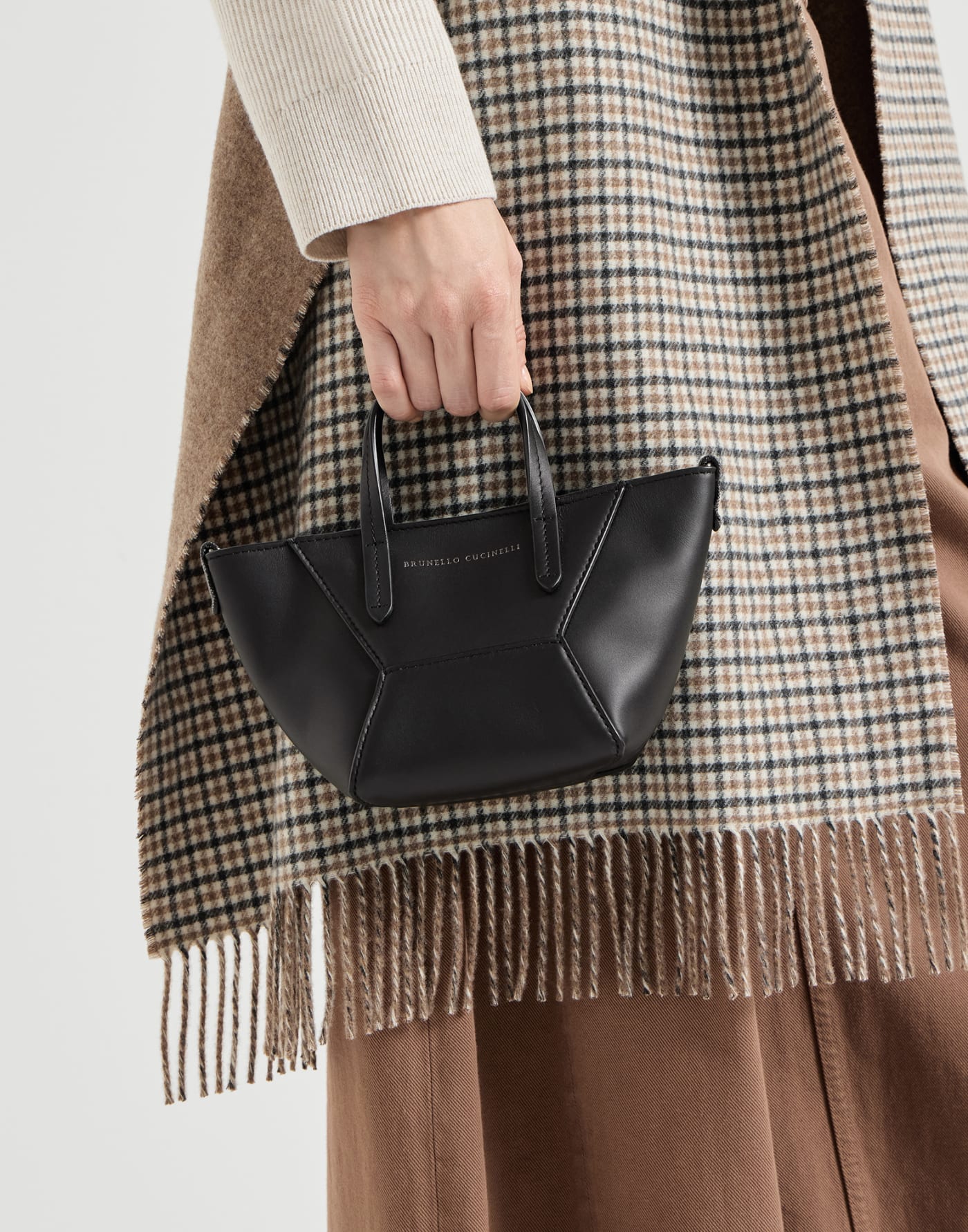 BC Duo mini bag in calfskin with monili Black Woman - Brunello Cucinelli