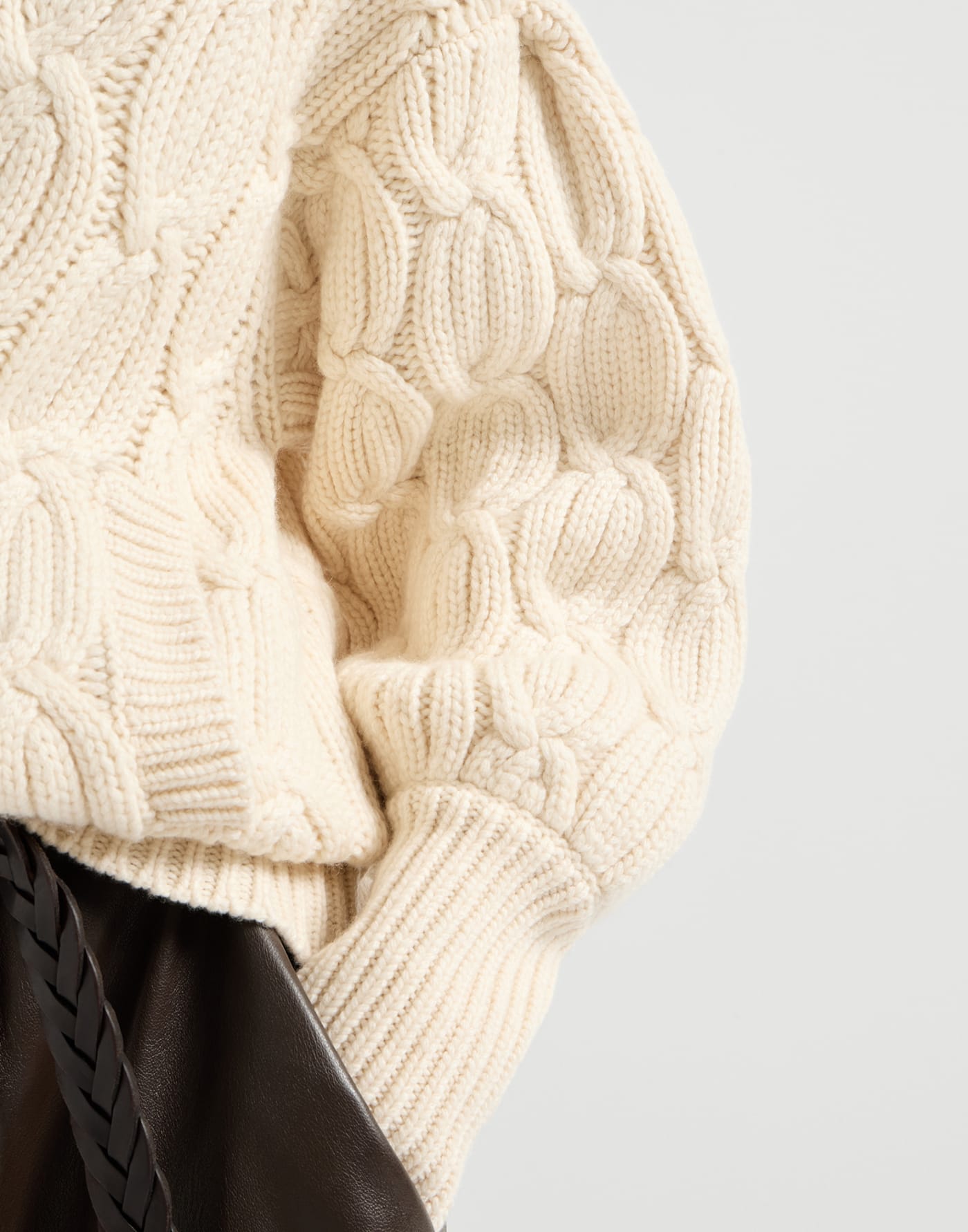 Cashmere feather yarn heritage cable cardigan Butter Woman - Brunello Cucinelli