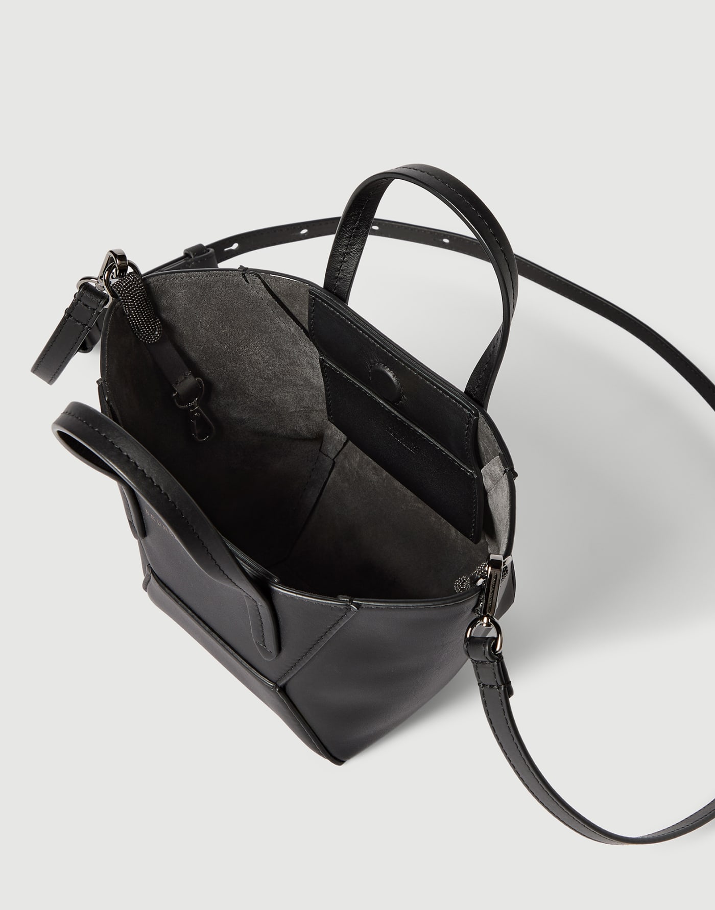 BC Duo mini bag in calfskin with monili Black Woman - Brunello Cucinelli