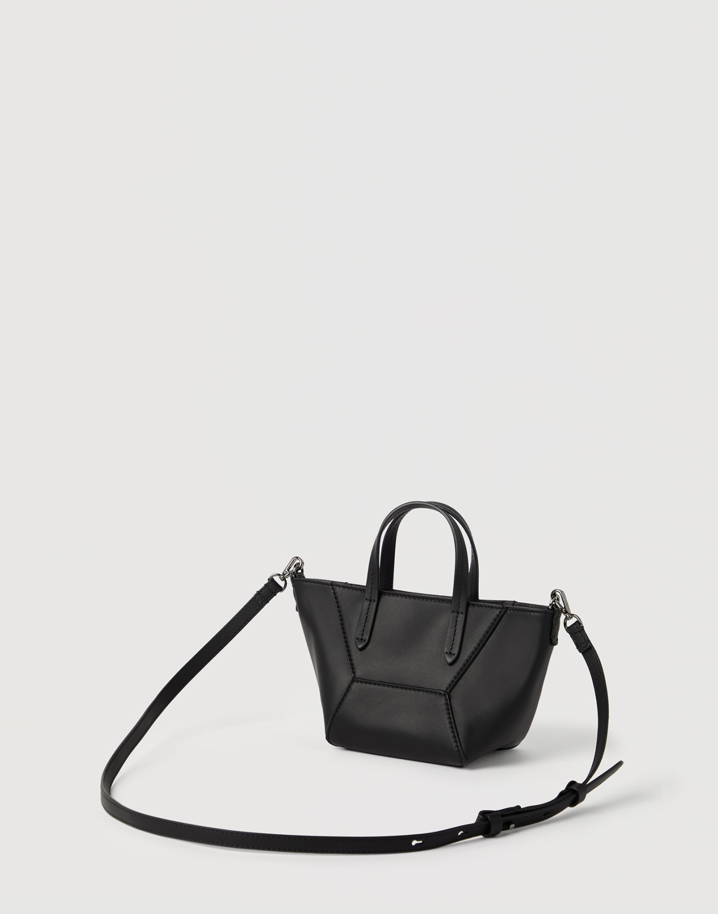 BC Duo mini bag in calfskin with monili Black Woman - Brunello Cucinelli