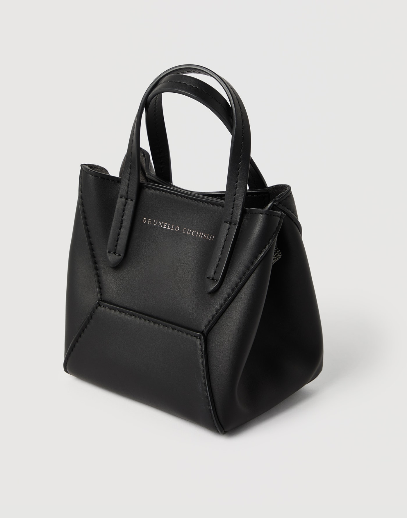 BC Duo mini bag in calfskin with monili Black Woman - Brunello Cucinelli