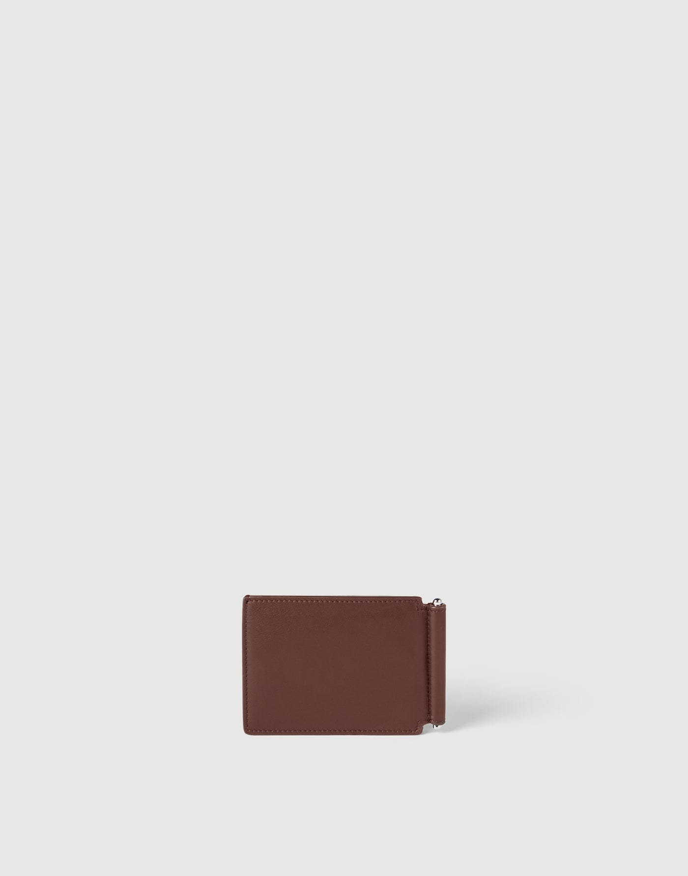 Кошелек из кожи с зажимом Коричневый Мужчина - Brunello Cucinelli