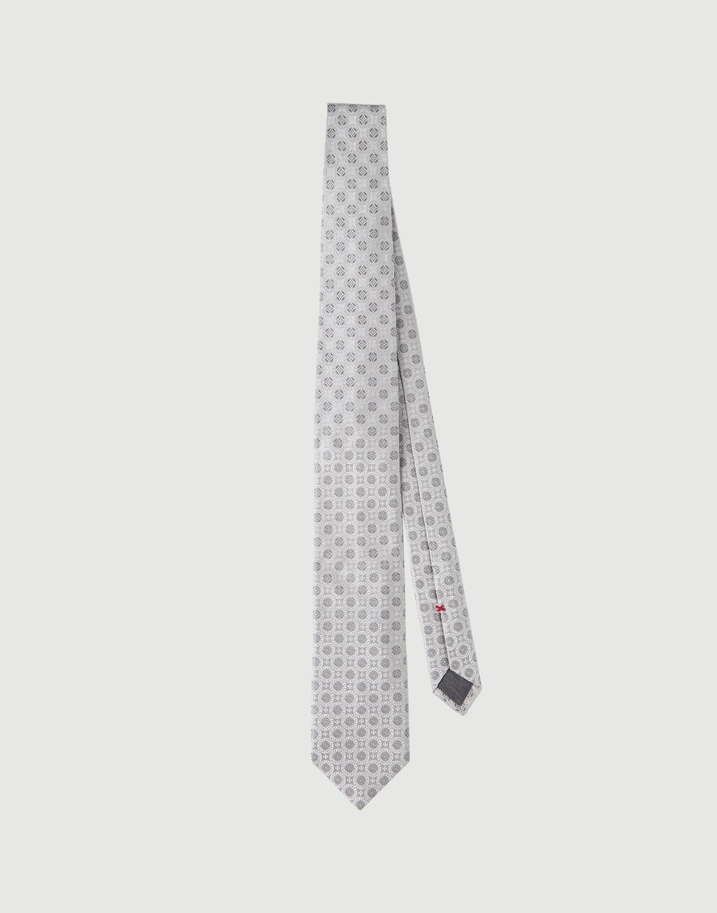 Silk tie with pattern Light Grey Man - Brunello Cucinelli