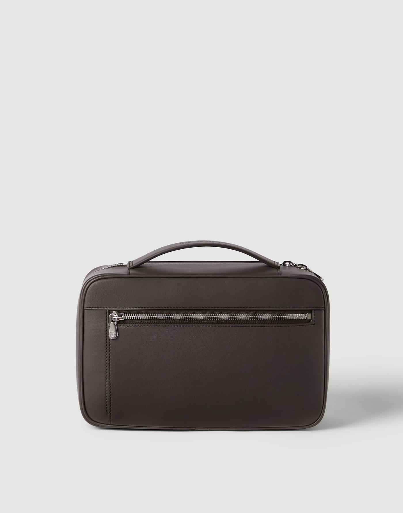 Smooth calfskin travel beauty case Rust Brown Man - Brunello Cucinelli