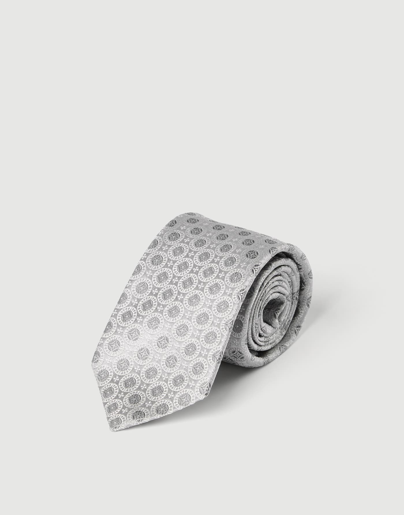 Silk tie with pattern Light Grey Man - Brunello Cucinelli