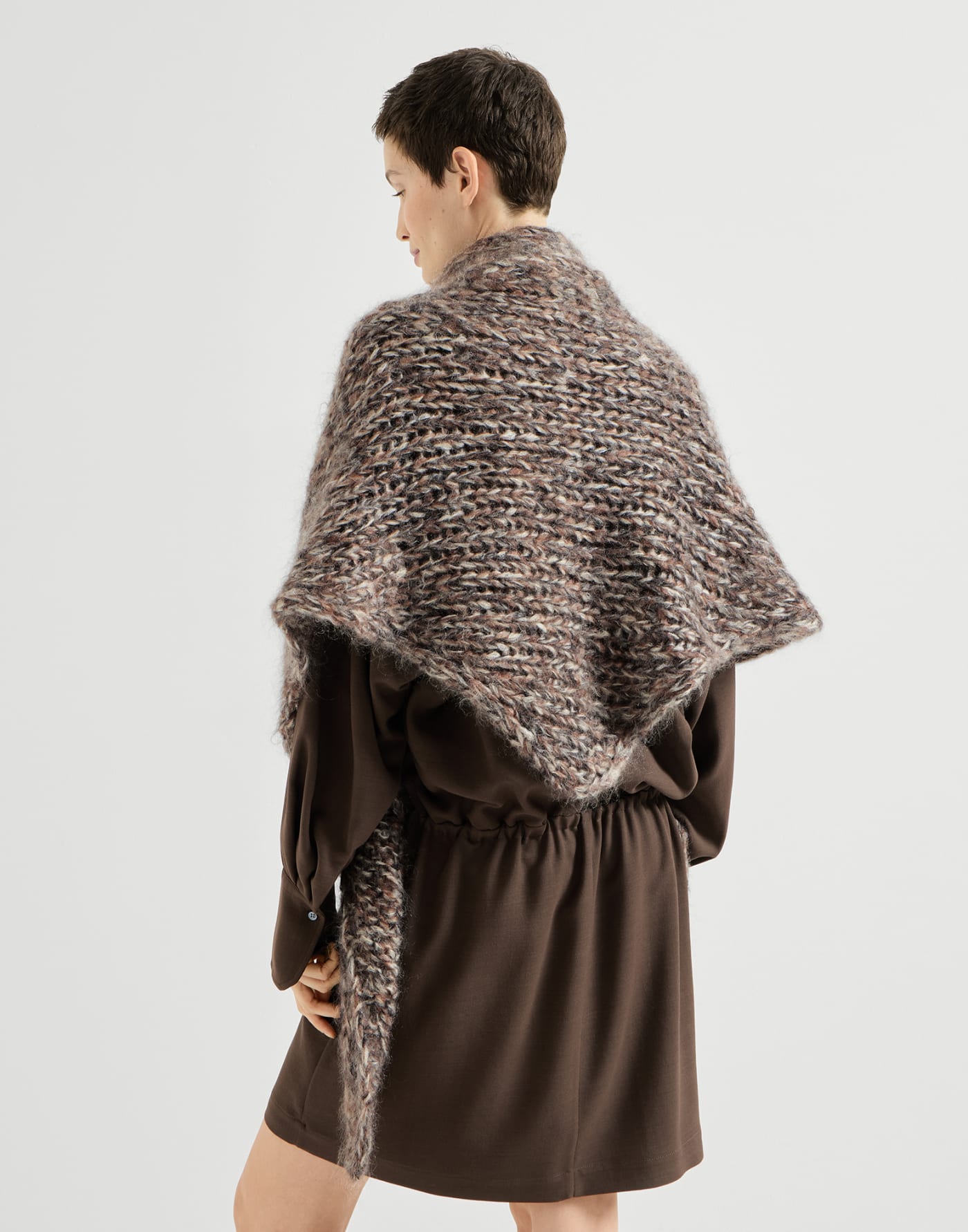 Mohair knit shawl Bark Woman - Brunello Cucinelli