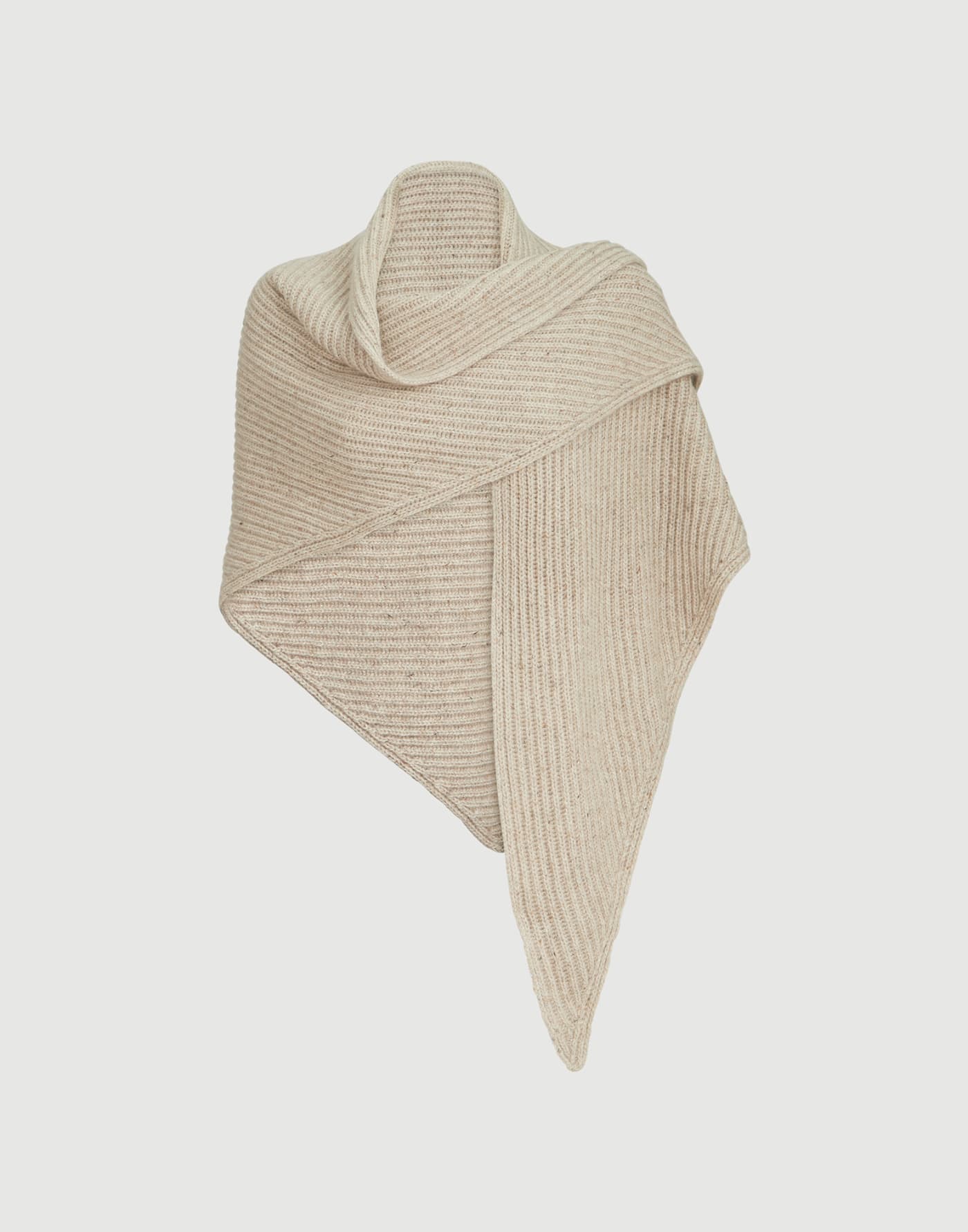 Sparkling rib knit scarf Ecru Woman - Brunello Cucinelli