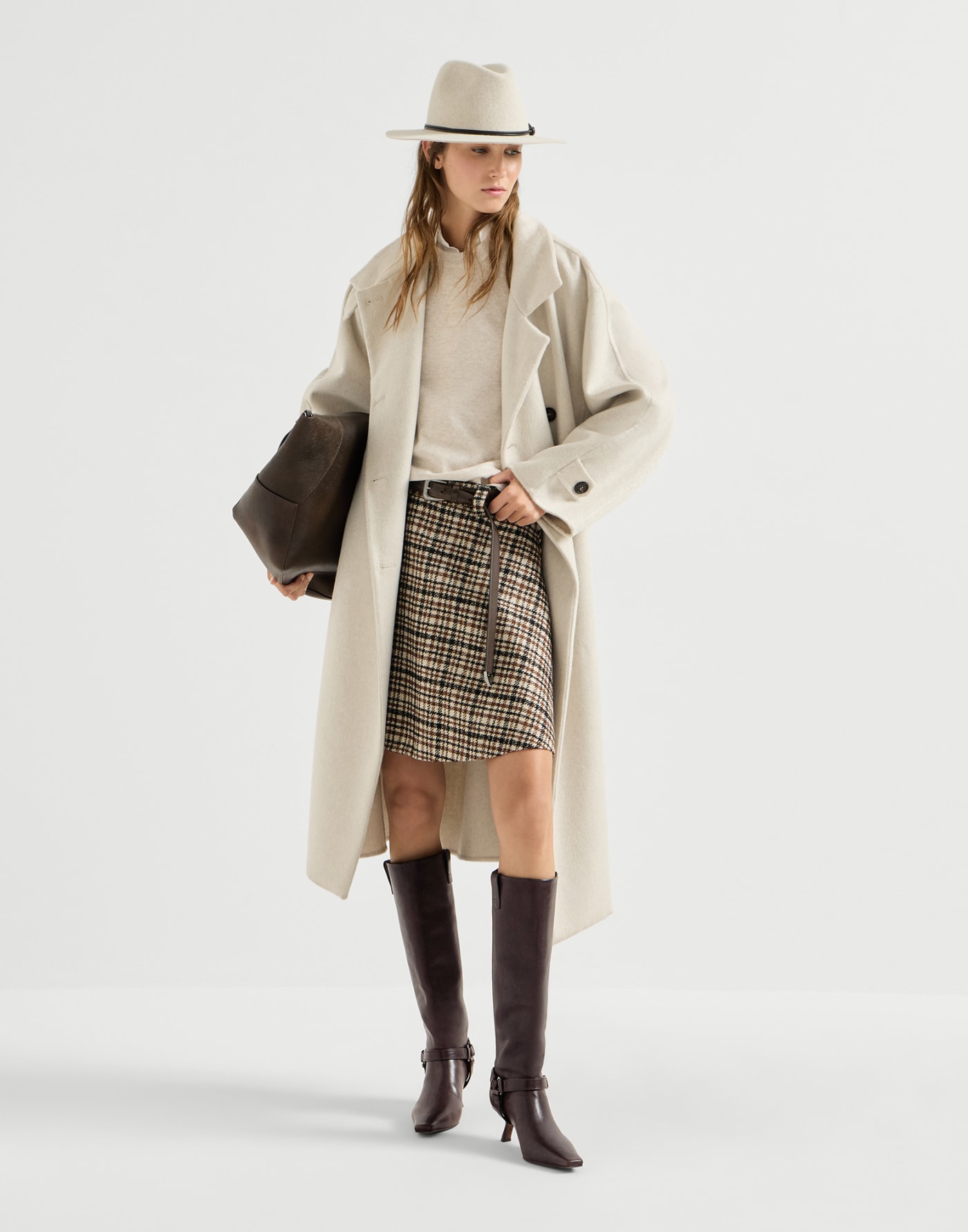 Leather Boot City Rust Brown Woman - Brunello Cucinelli