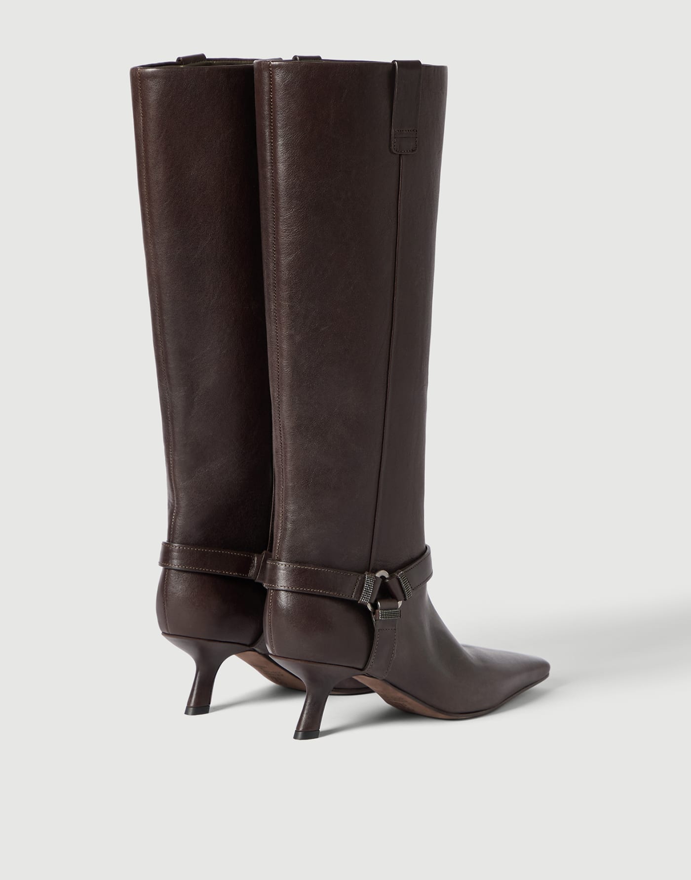 Leather Boot City Rust Brown Woman - Brunello Cucinelli