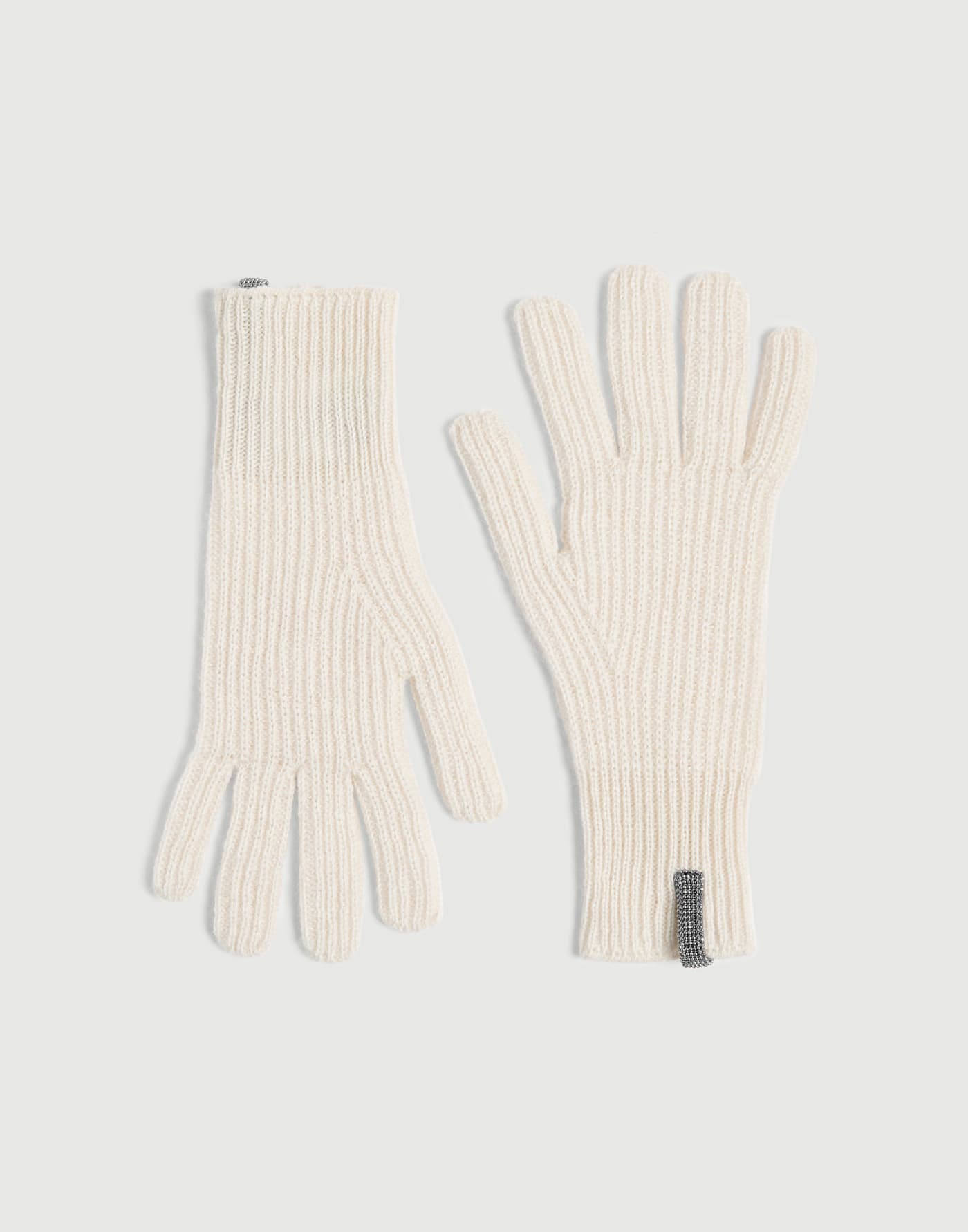Handschuhe aus Kaschmir mit Monili Creme Mädchen - Brunello Cucinelli