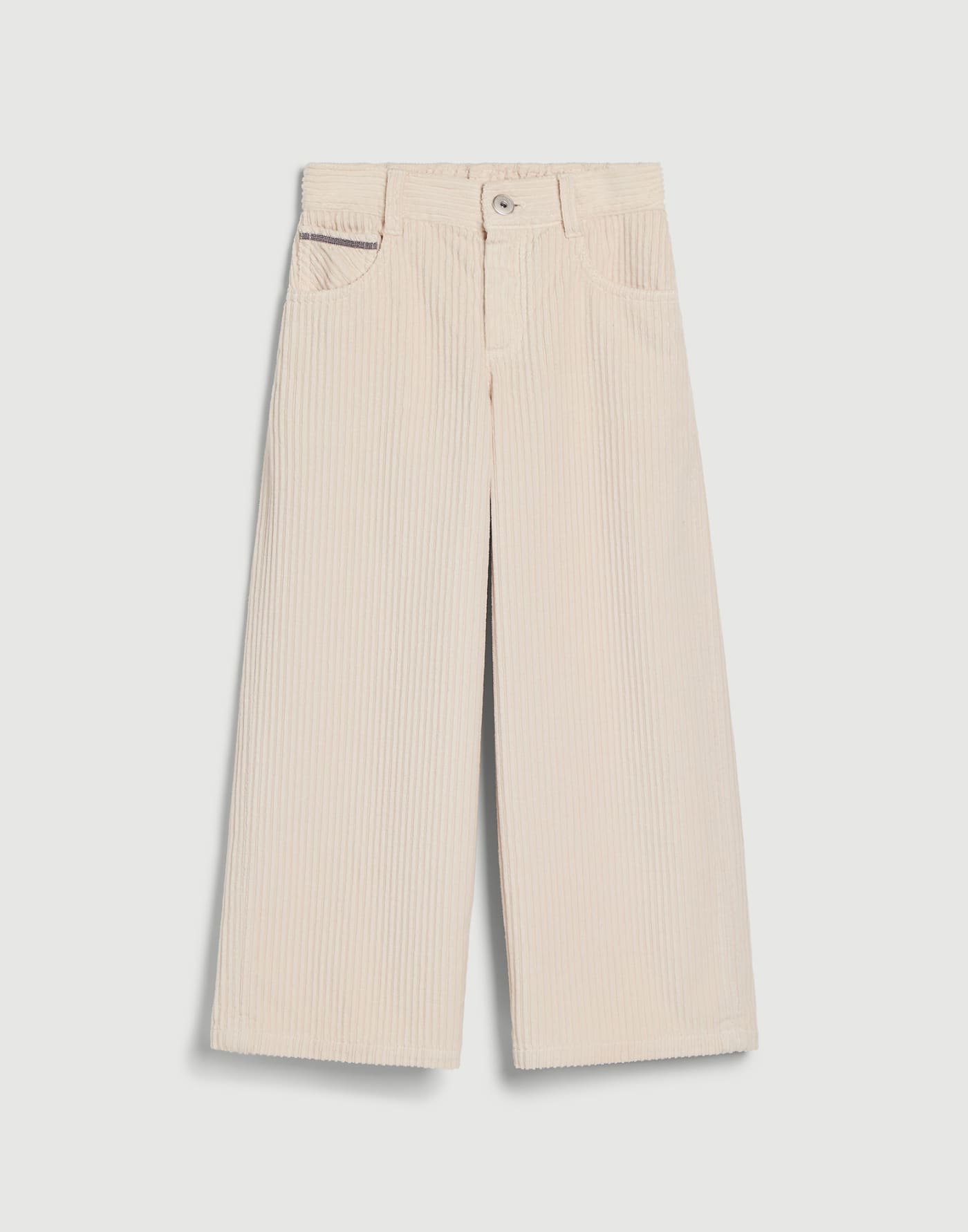 Hose mit ausgestelltem Bein aus Samt Milch Mädchen - Brunello Cucinelli