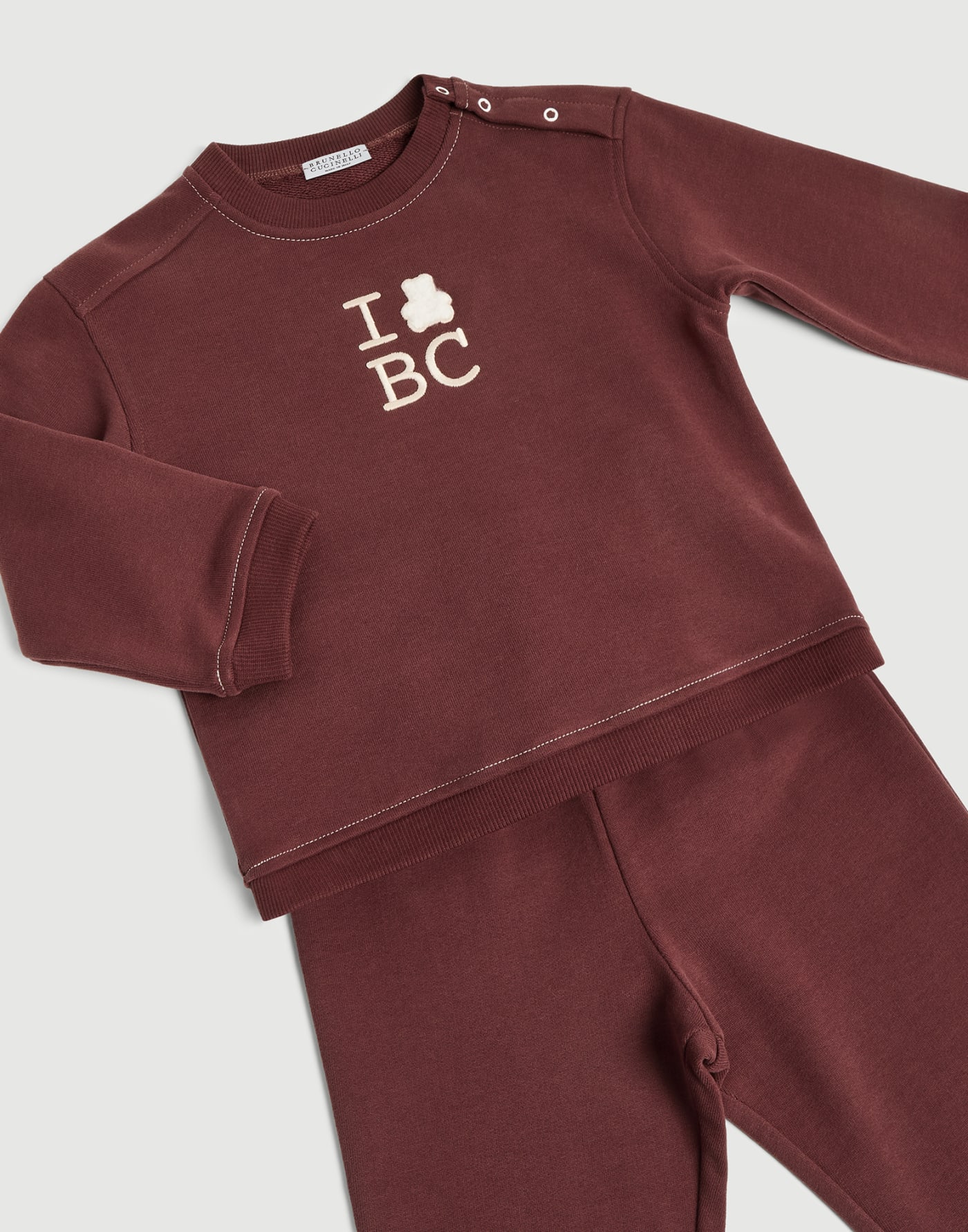 伯尼小熊幼童毛圈布套装 波尔多色 幼童 - Brunello Cucinelli