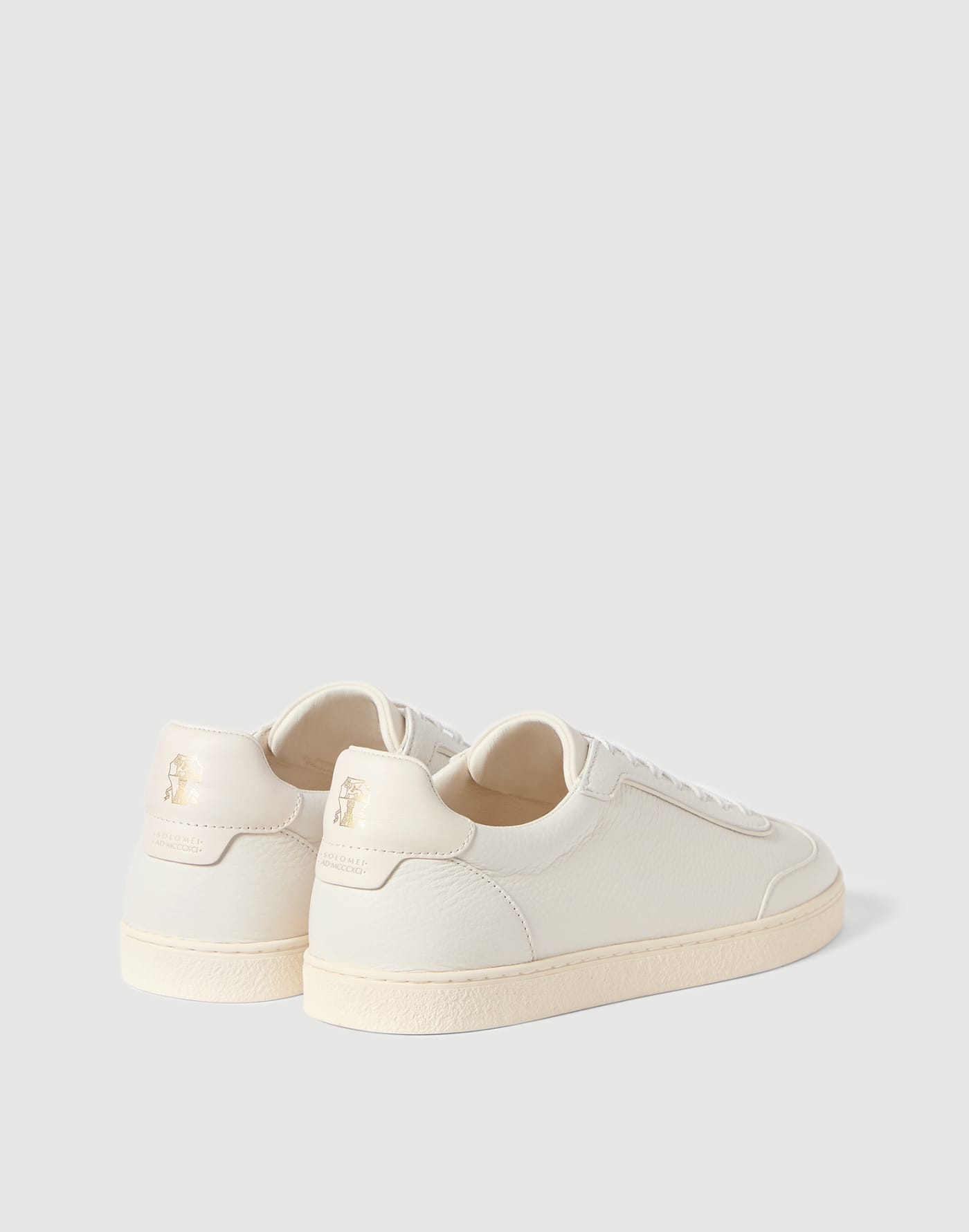 Grained deerskin sneakers Chalk Man - Brunello Cucinelli