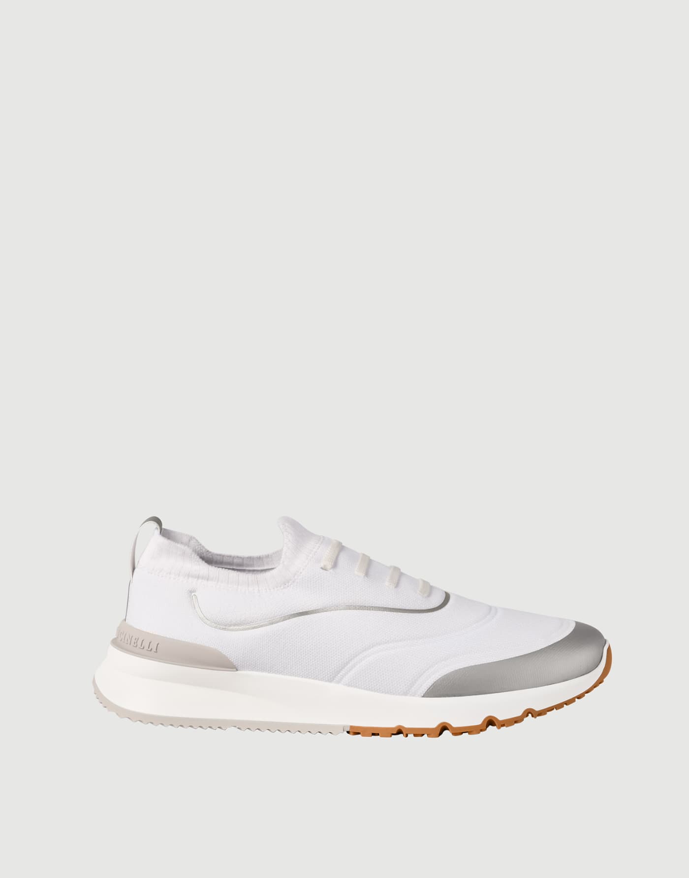 Knit runners with heat-bonded details White Man - Brunello Cucinelli