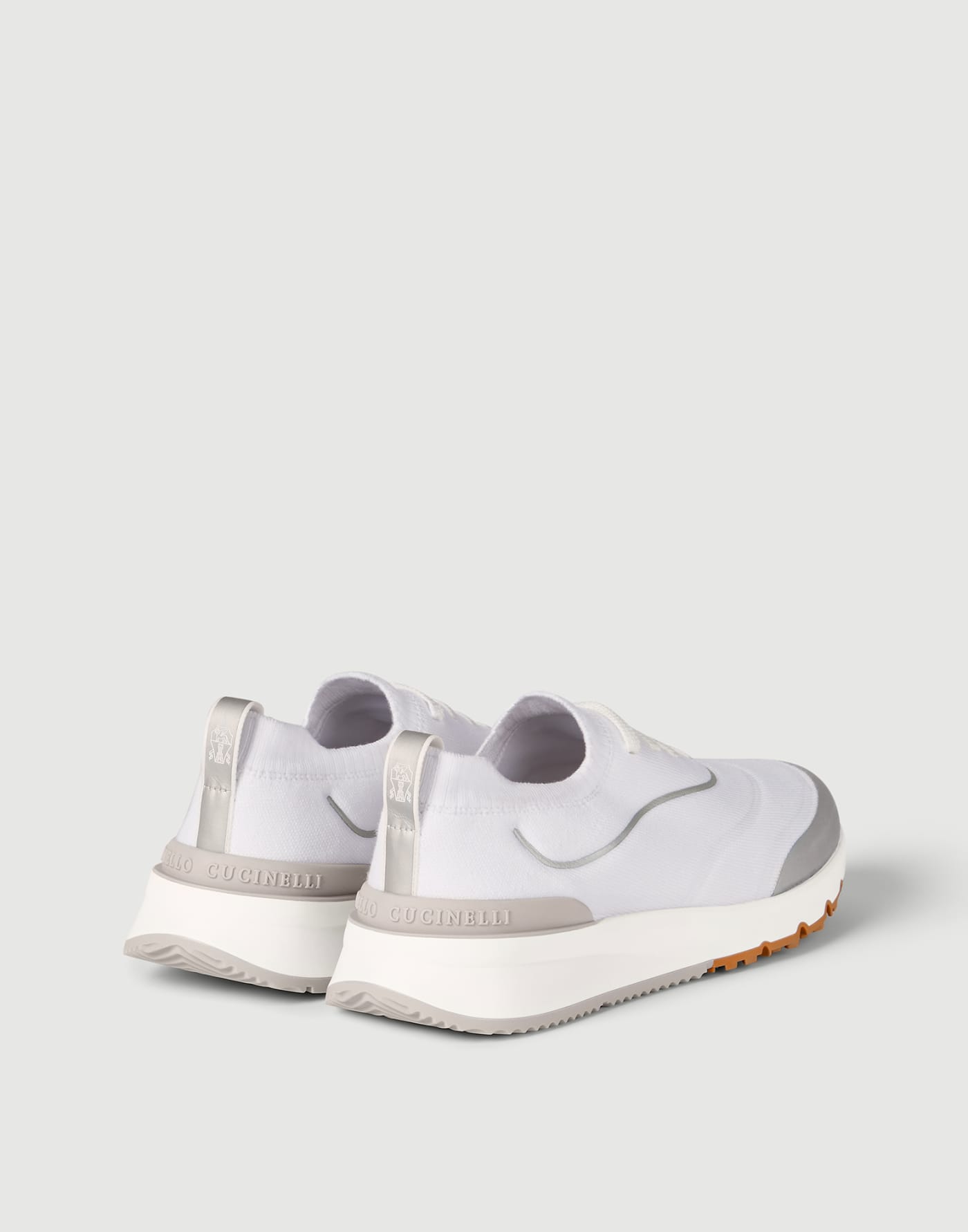 Knit runners with heat-bonded details White Man - Brunello Cucinelli