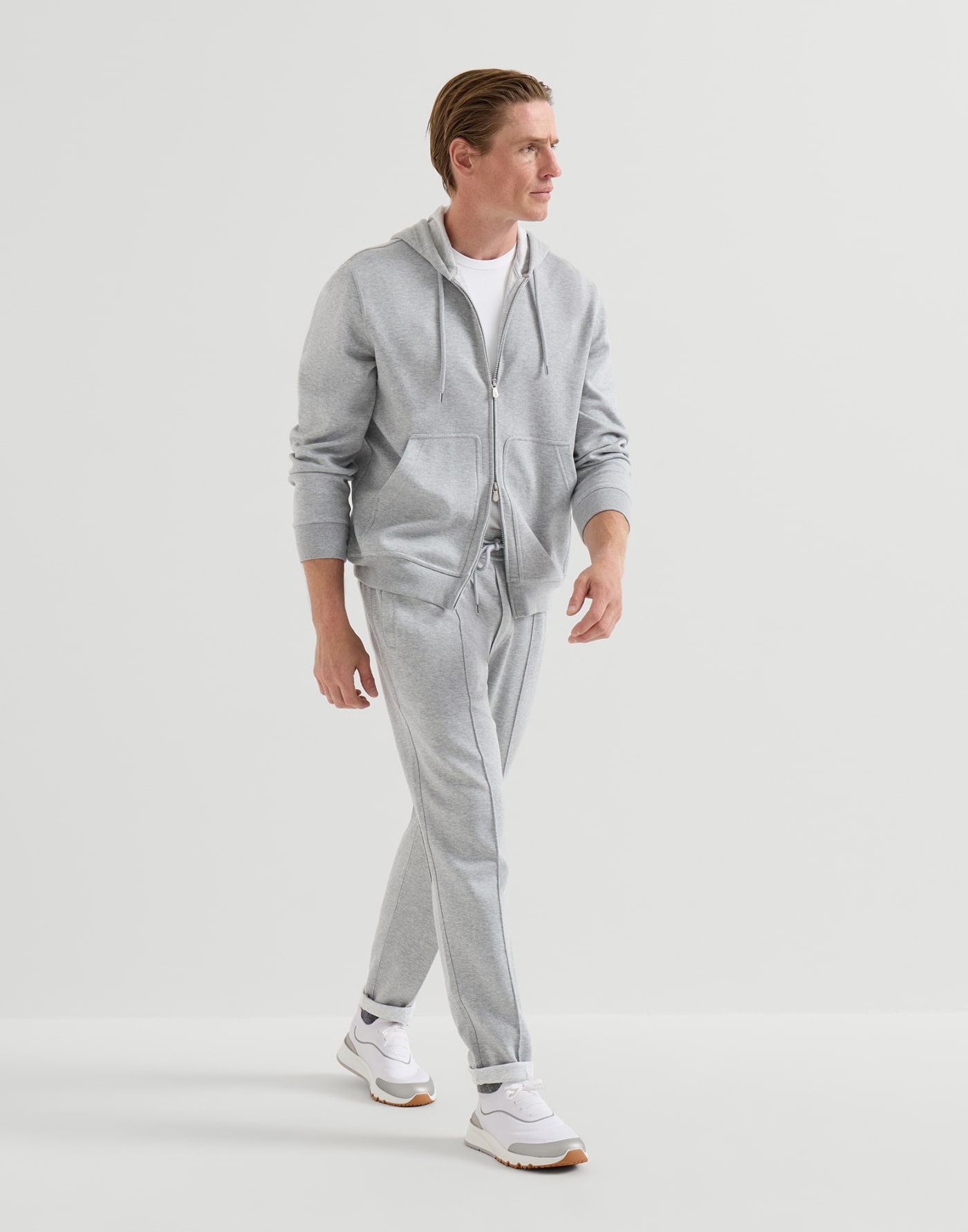 Knit runners with heat-bonded details White Man - Brunello Cucinelli