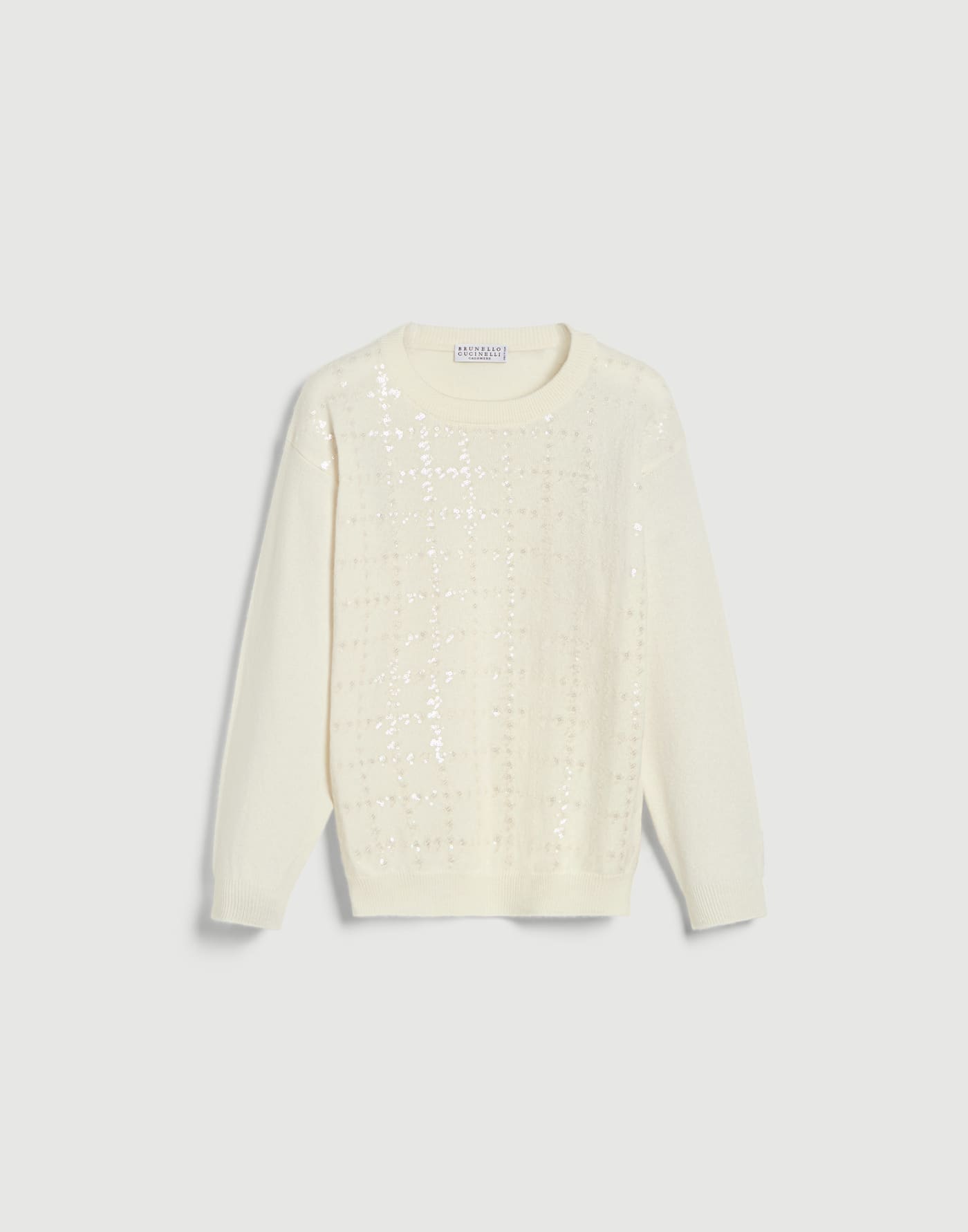 闪耀羊绒针织衫 白色 女童 - Brunello Cucinelli