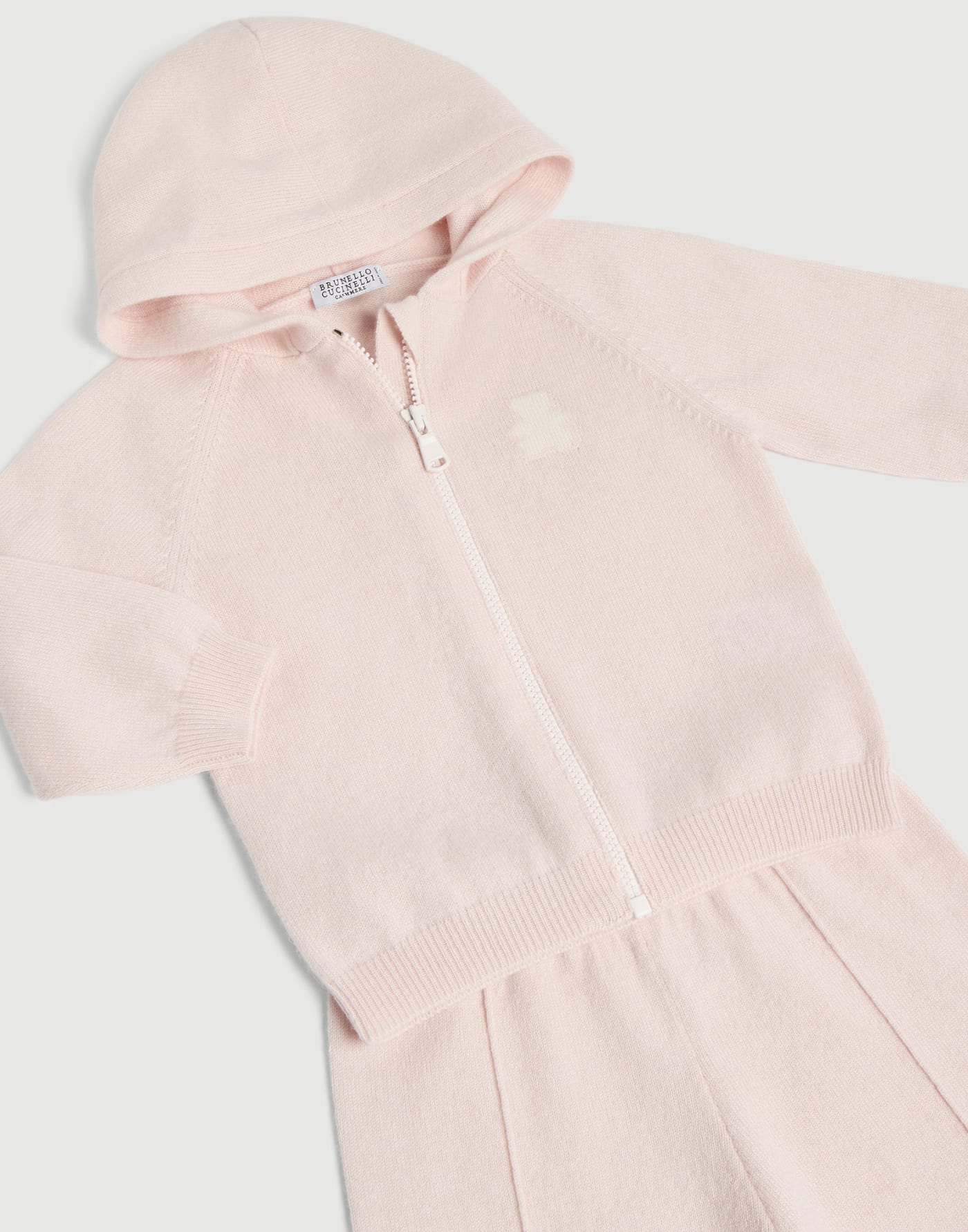 Baby Bernie knit coordinated set Pink Baby - Brunello Cucinelli