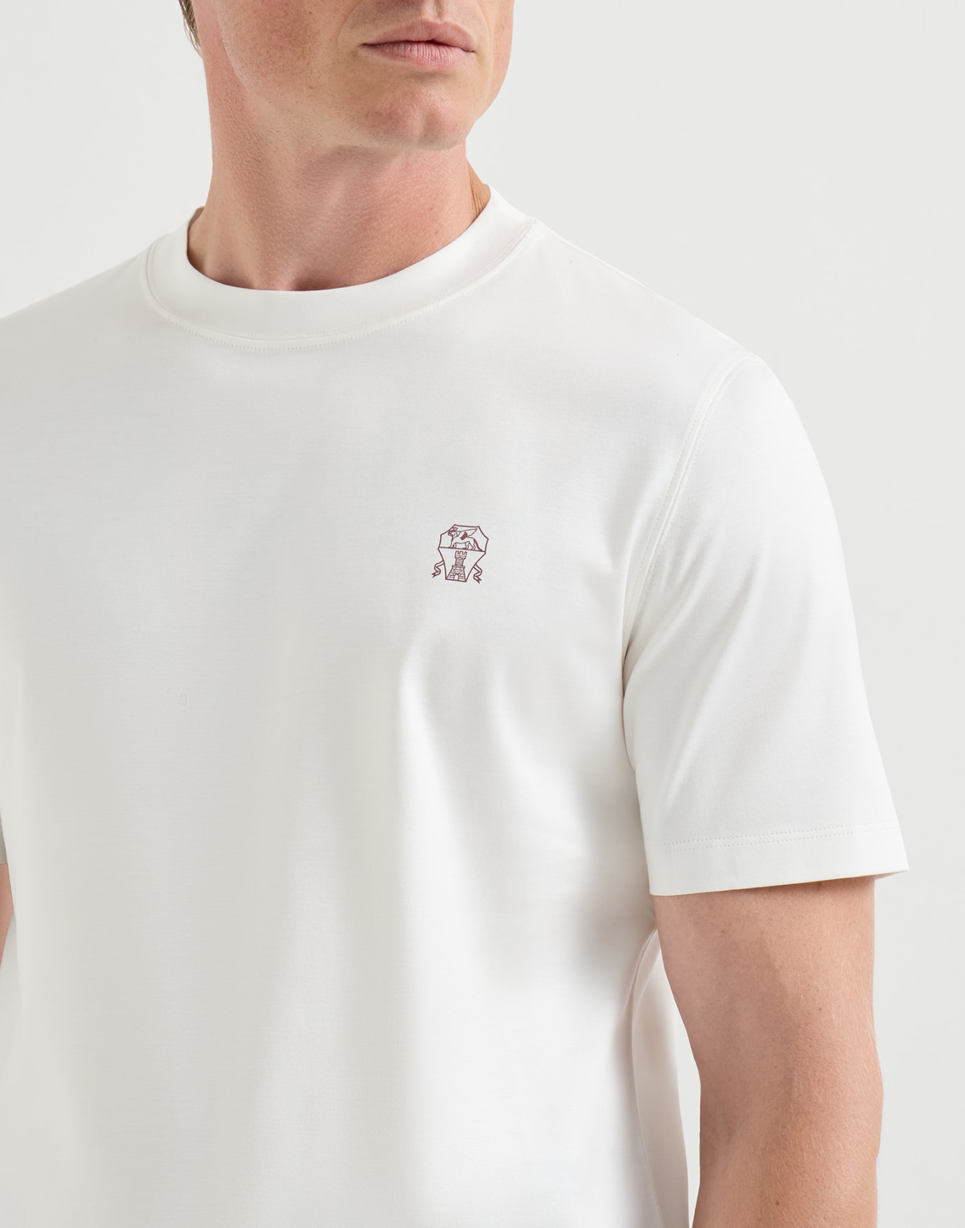 ロゴ入り ジャージー Tシャツ オフホワイト メンズ - Brunello Cucinelli