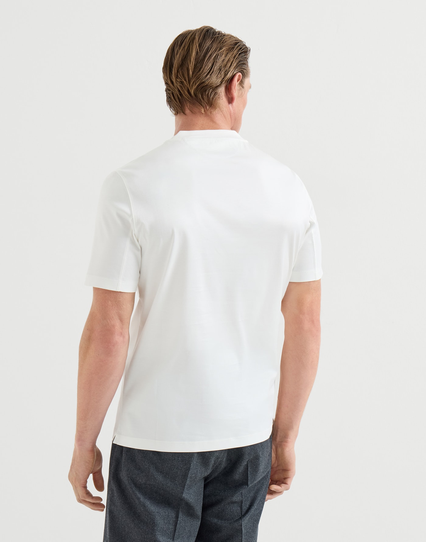 ロゴ入り ジャージー Tシャツ オフホワイト メンズ - Brunello Cucinelli