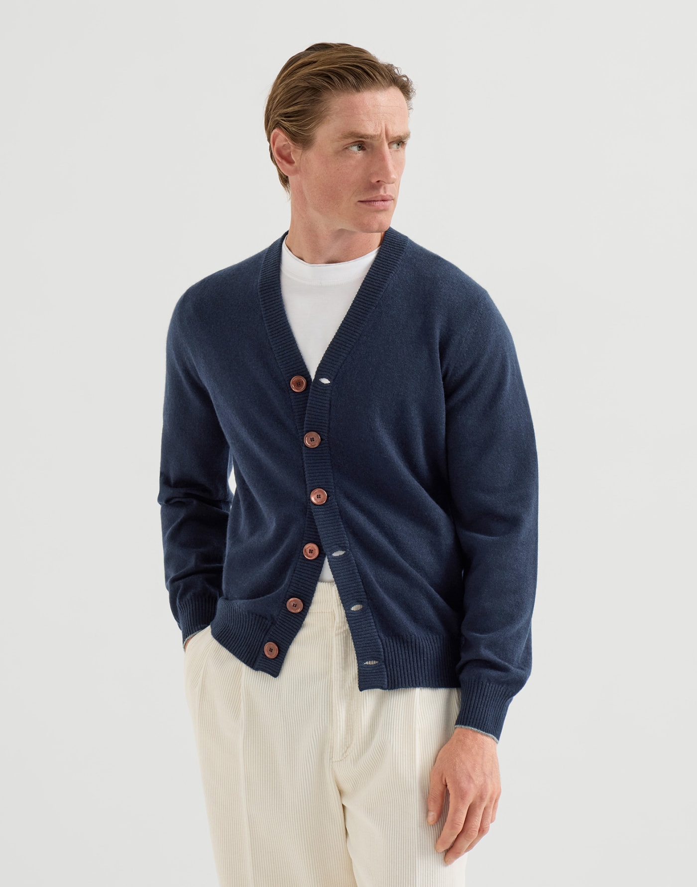 Cashmere cardigan Navy Blue Man - Brunello Cucinelli
