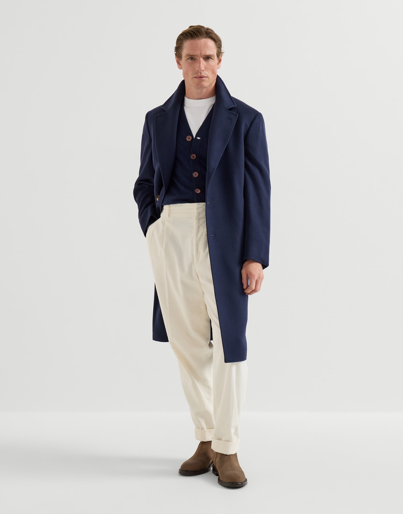 Cashmere cardigan Navy Blue Man - Brunello Cucinelli