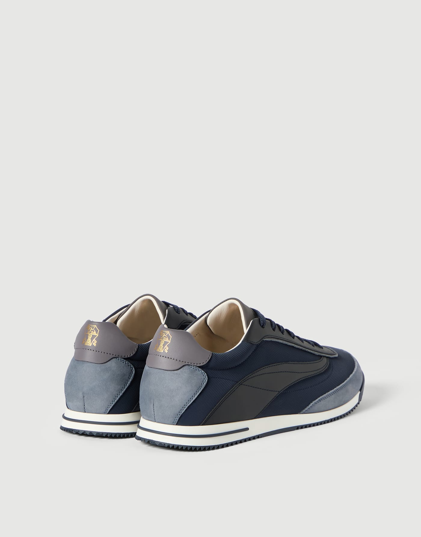 Fabric and nubuck sneakers Blue Man - Brunello Cucinelli
