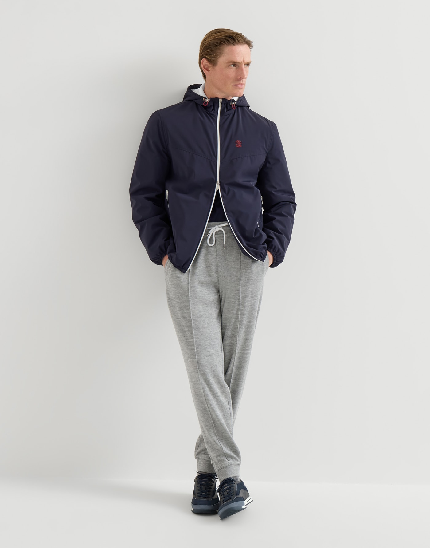 Fabric and nubuck sneakers Blue Man - Brunello Cucinelli