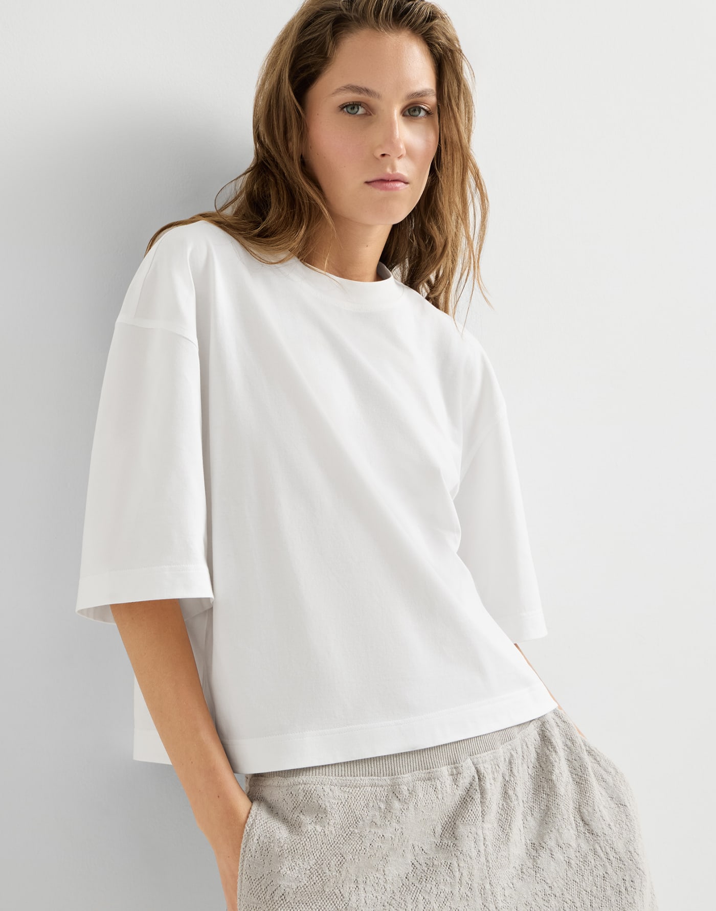 Cotton jersey T-shirt White Woman - Brunello Cucinelli