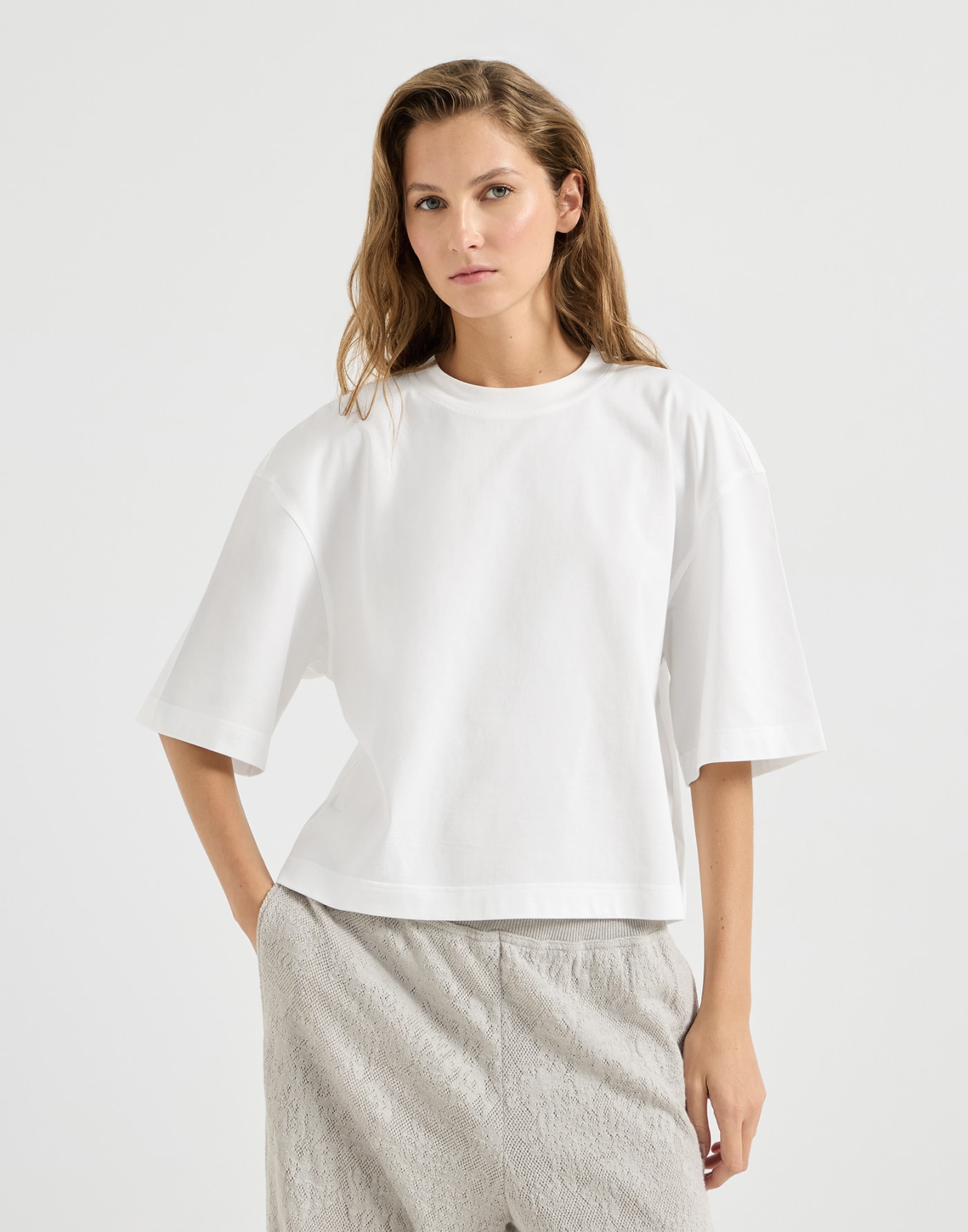 Cotton jersey T-shirt White Woman - Brunello Cucinelli