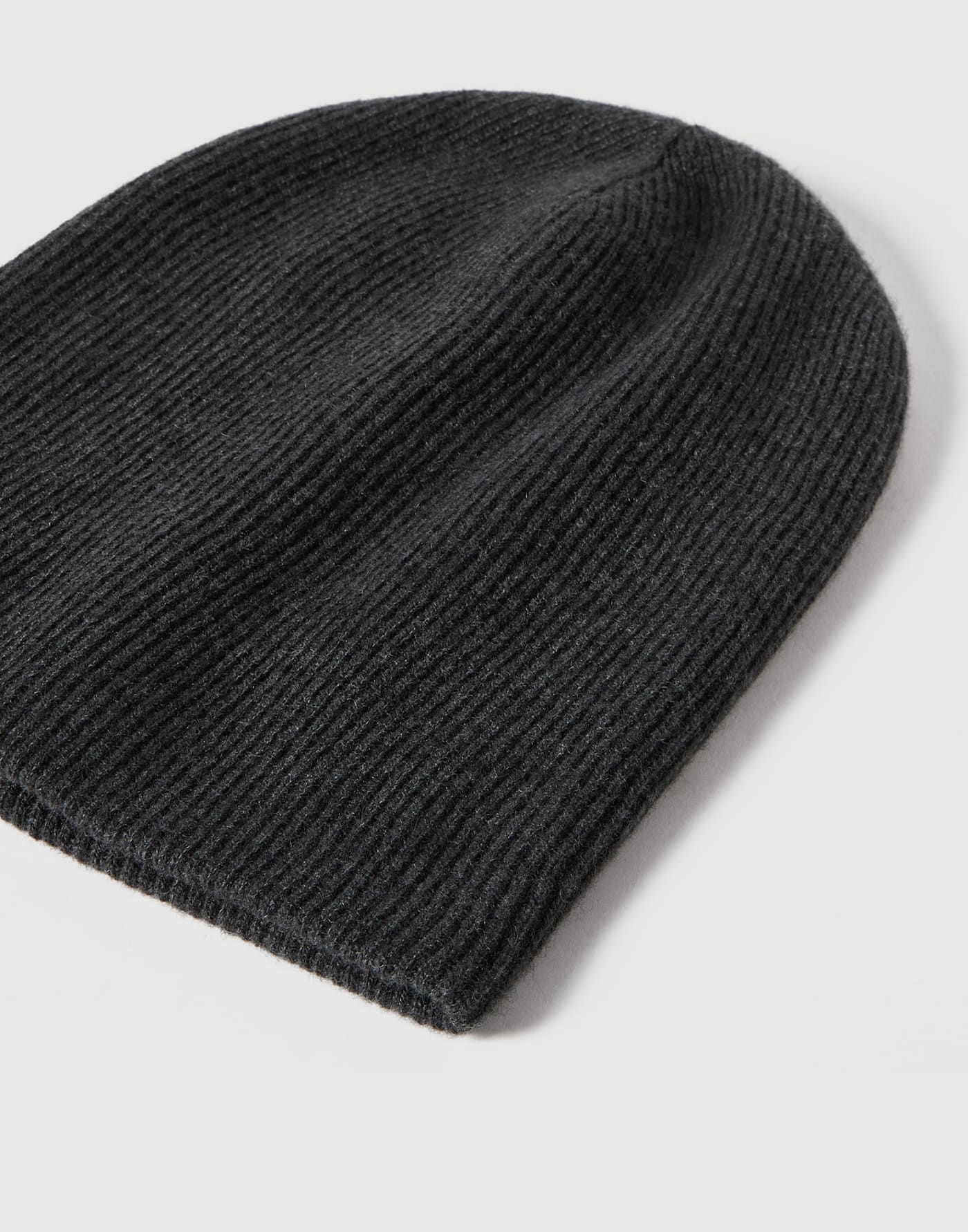 Cashmere rib knit beanie Lignite Grey Woman - Brunello Cucinelli