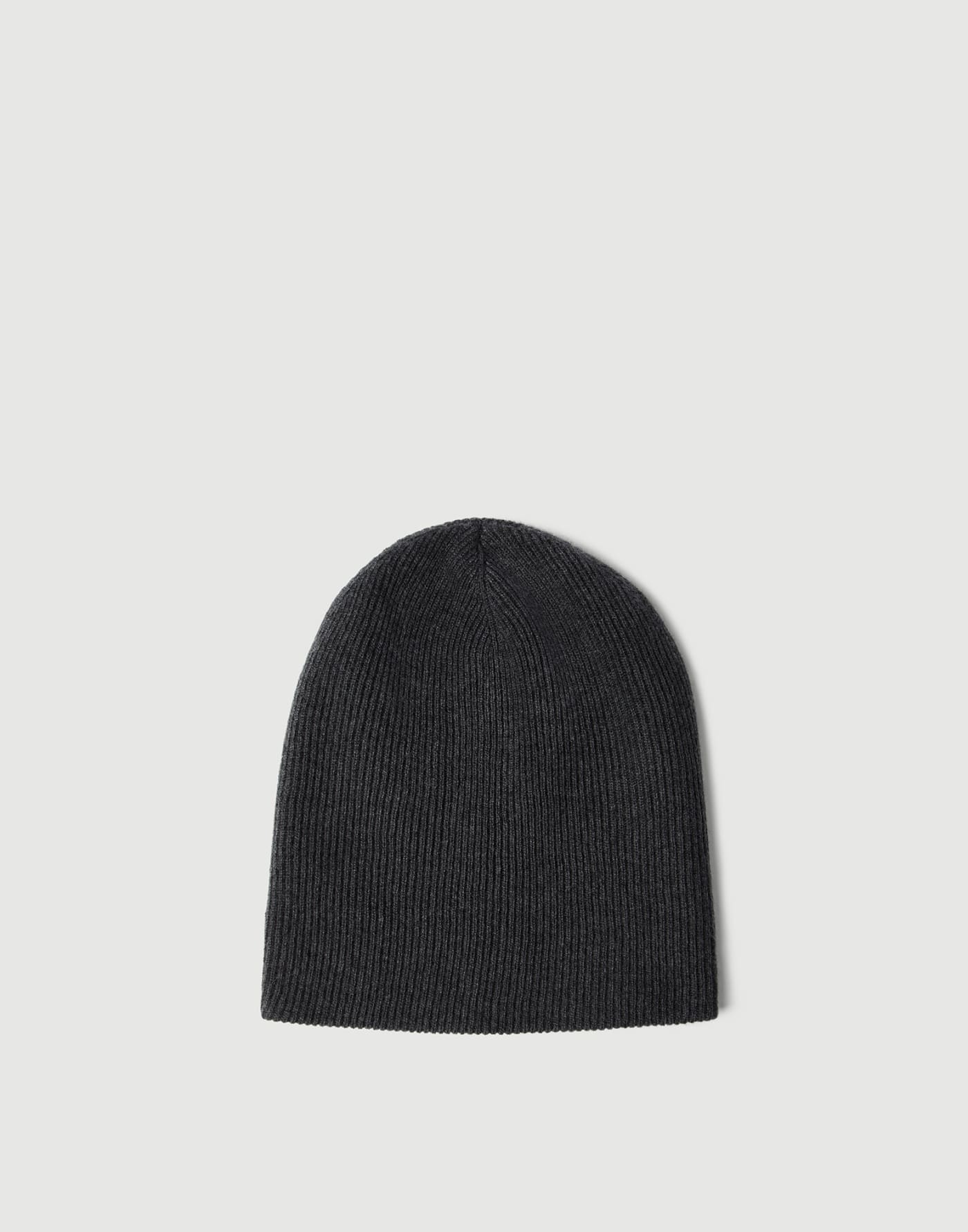 Cashmere rib knit beanie Lignite Grey Woman - Brunello Cucinelli