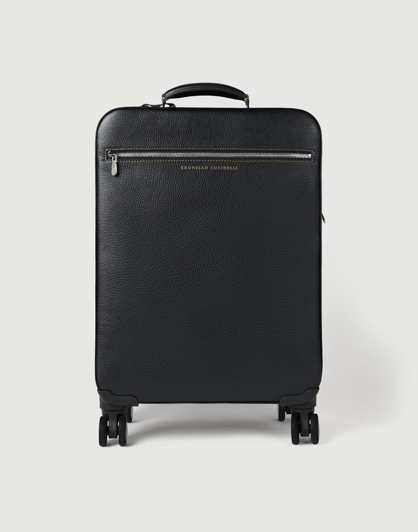 Grained calfskin suitcase Black Man - Brunello Cucinelli