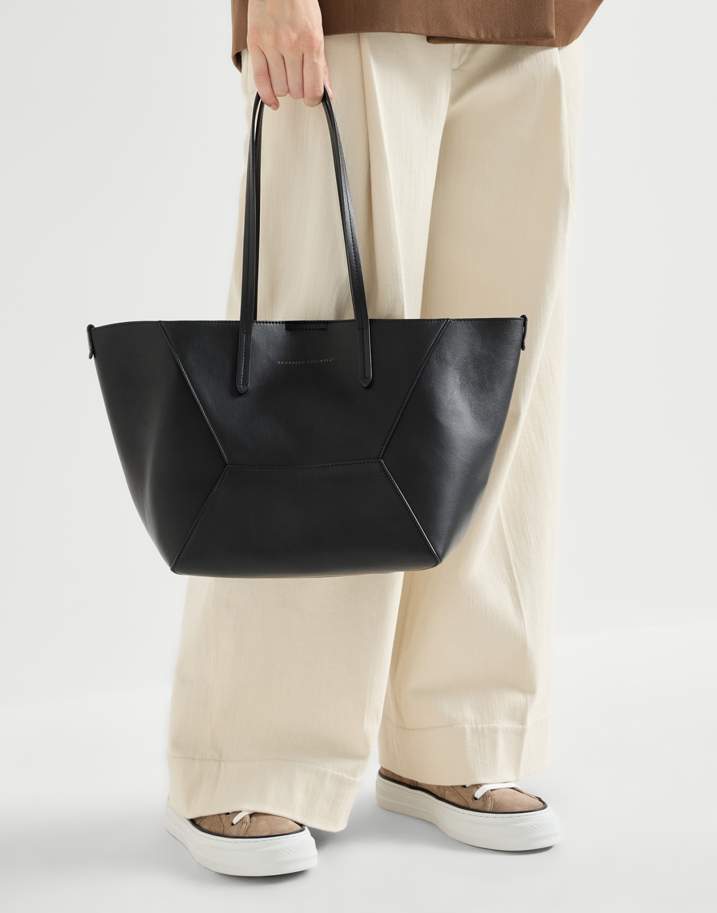 BC Duo small bag in calfskin with monili Black Woman - Brunello Cucinelli