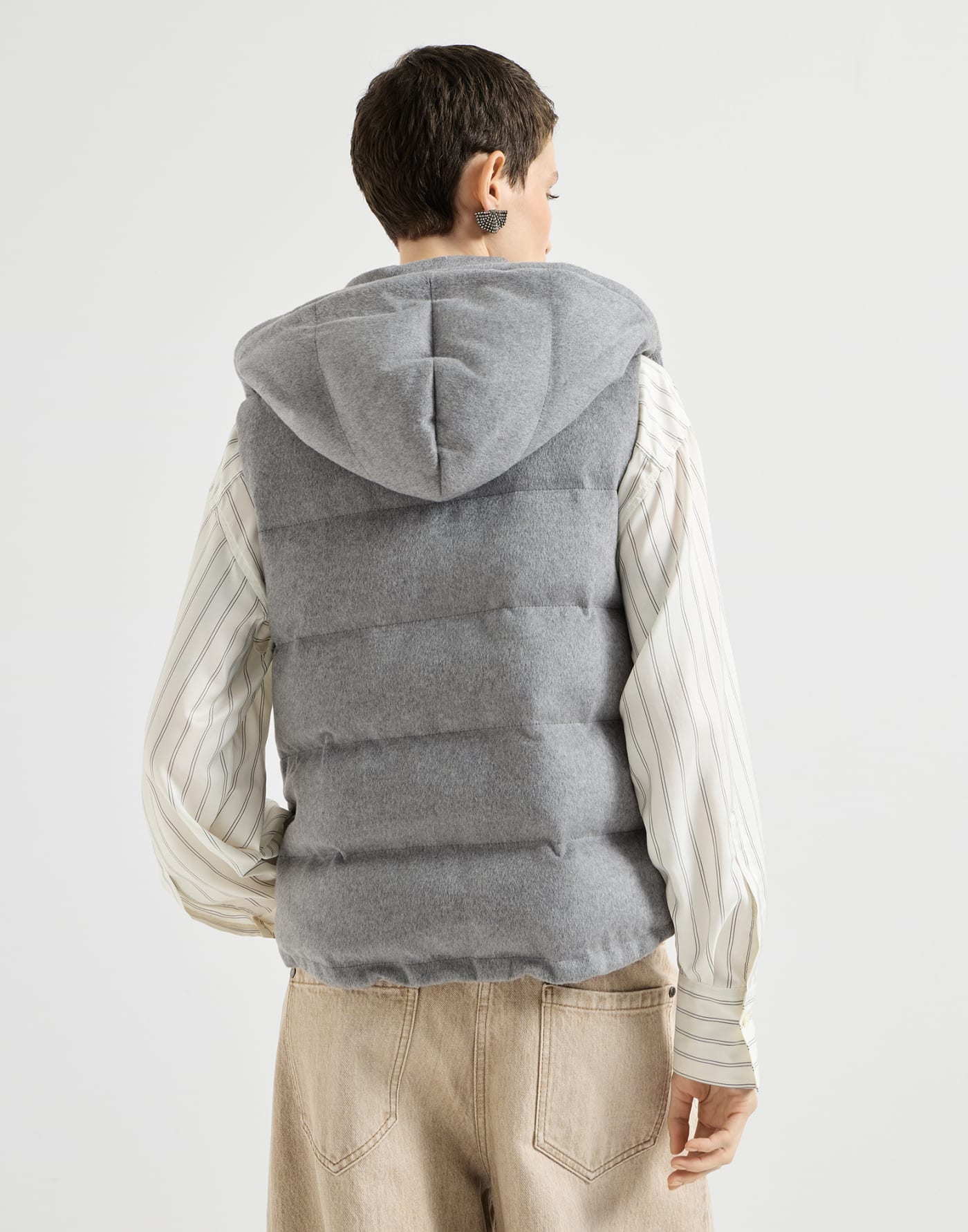Piumino senza maniche reversibile Grigio Donna - Brunello Cucinelli
