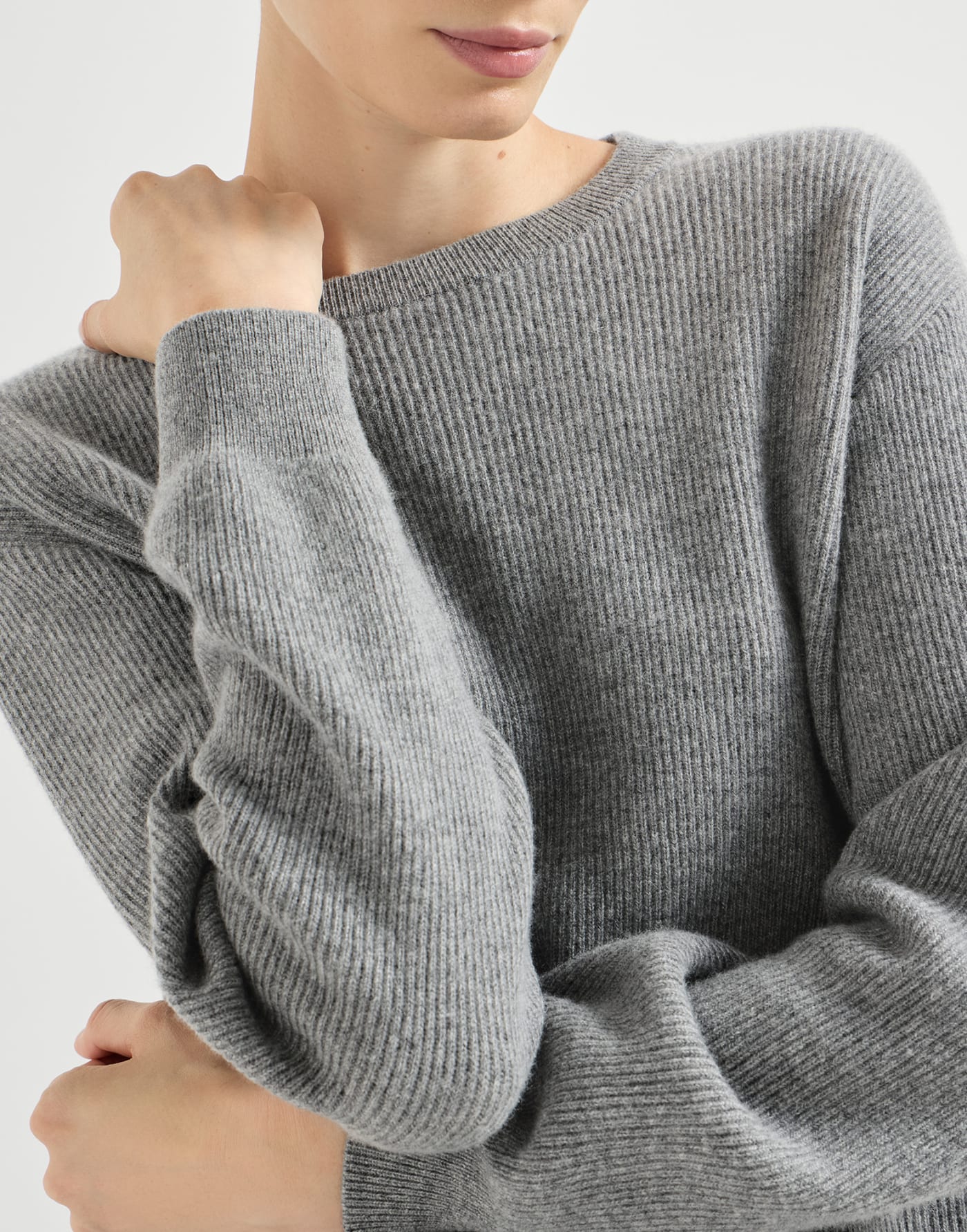 Maglia in cashmere e vicuña Grigio Donna - Brunello Cucinelli