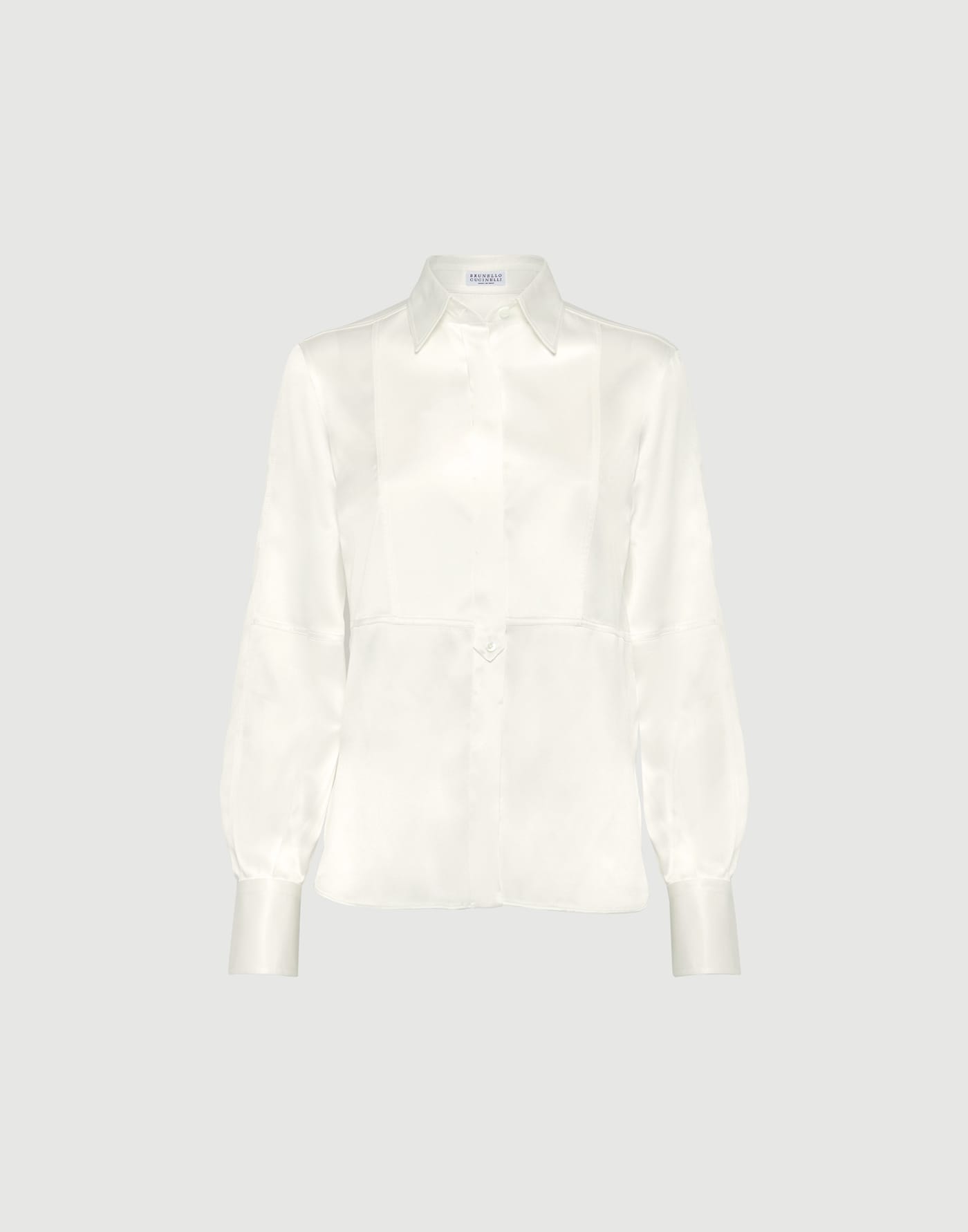 Stretch silk satin shirt White Woman - Brunello Cucinelli