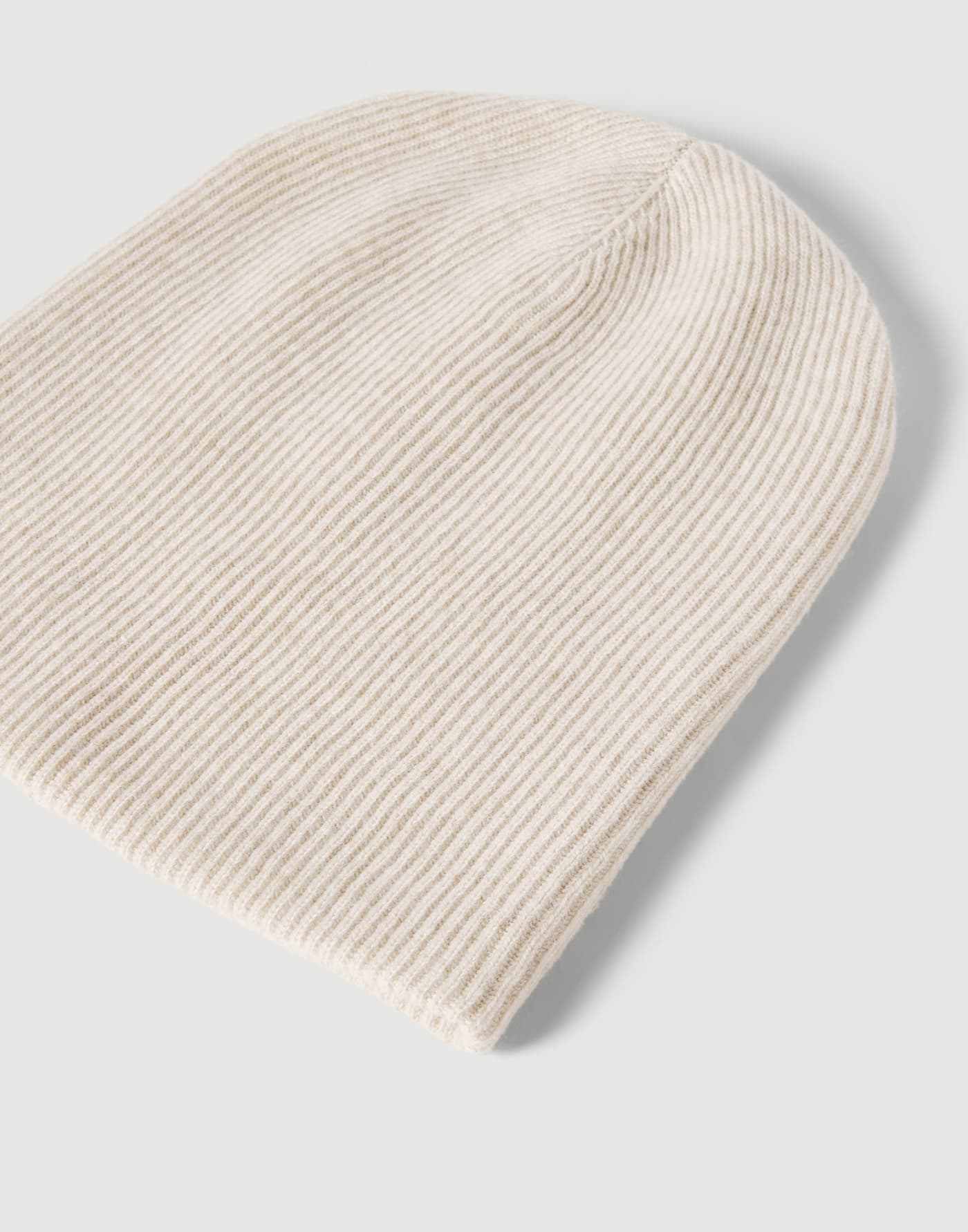 Cashmere rib knit beanie Oyster Woman - Brunello Cucinelli