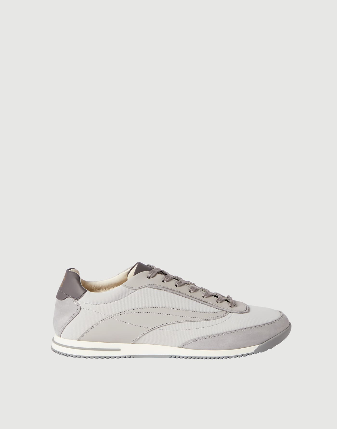 Fabric and nubuck sneakers Light Grey Man - Brunello Cucinelli