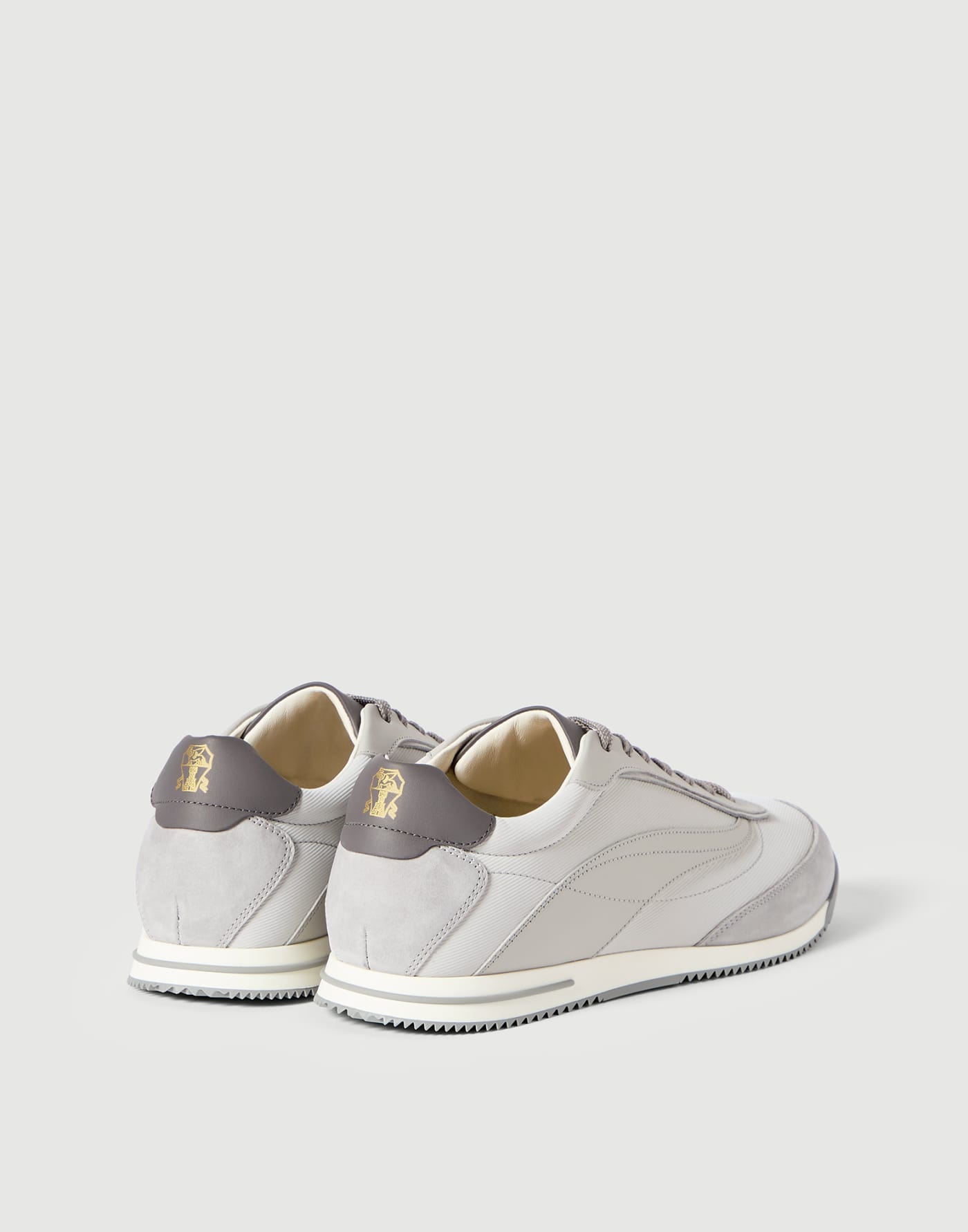 Fabric and nubuck sneakers Light Grey Man - Brunello Cucinelli