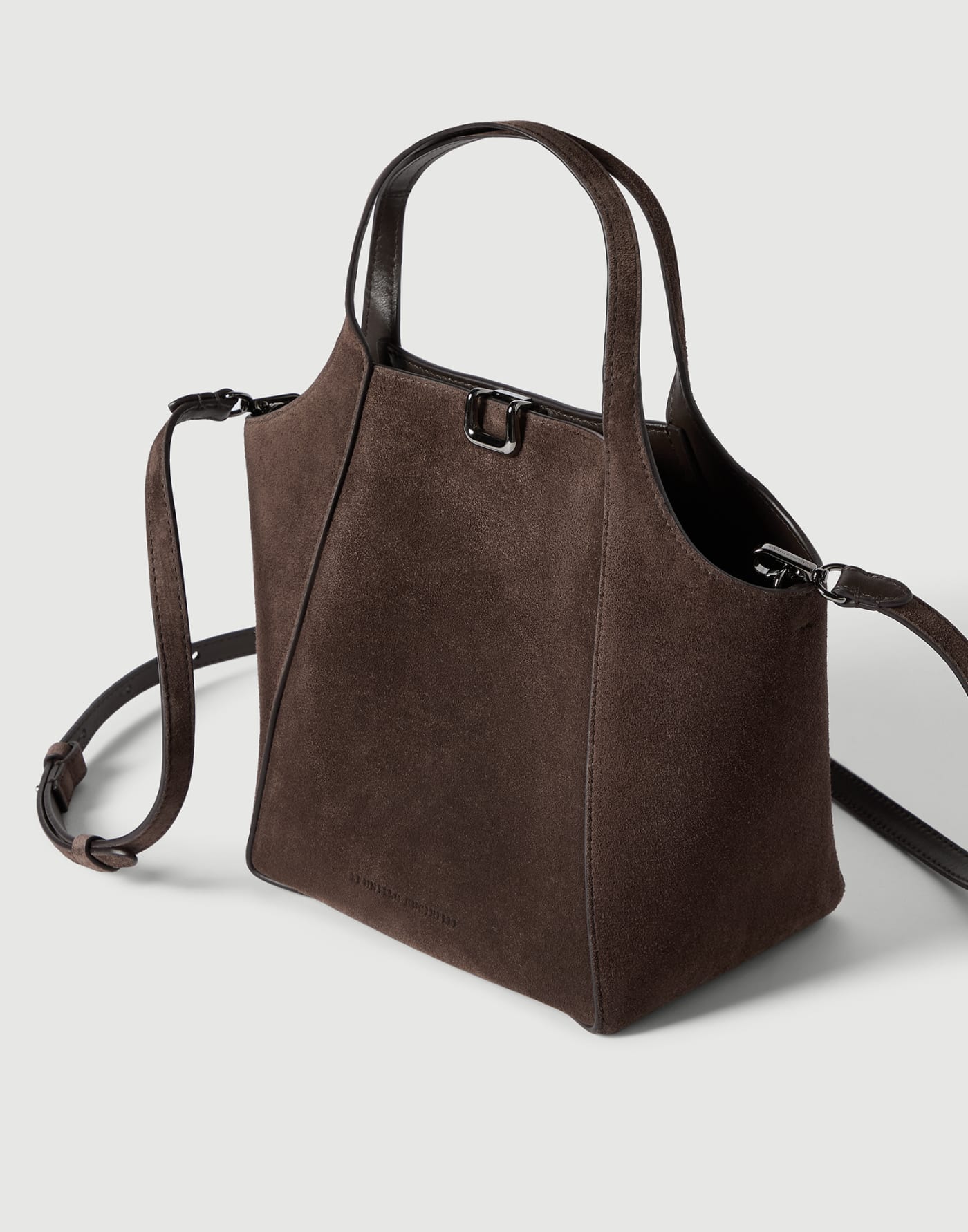Sartorial small bucket bag in suede Espresso Woman - Brunello Cucinelli