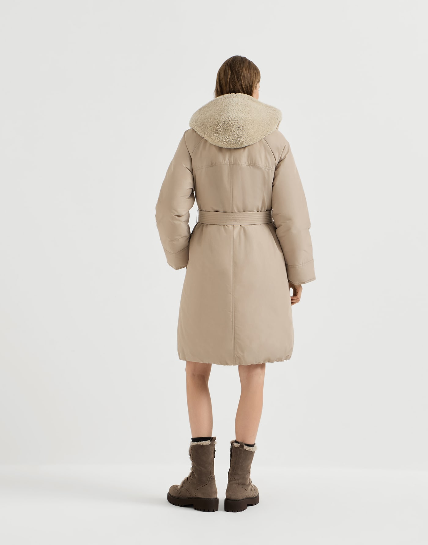 Doudoune en taffetas Beige Femme - Brunello Cucinelli