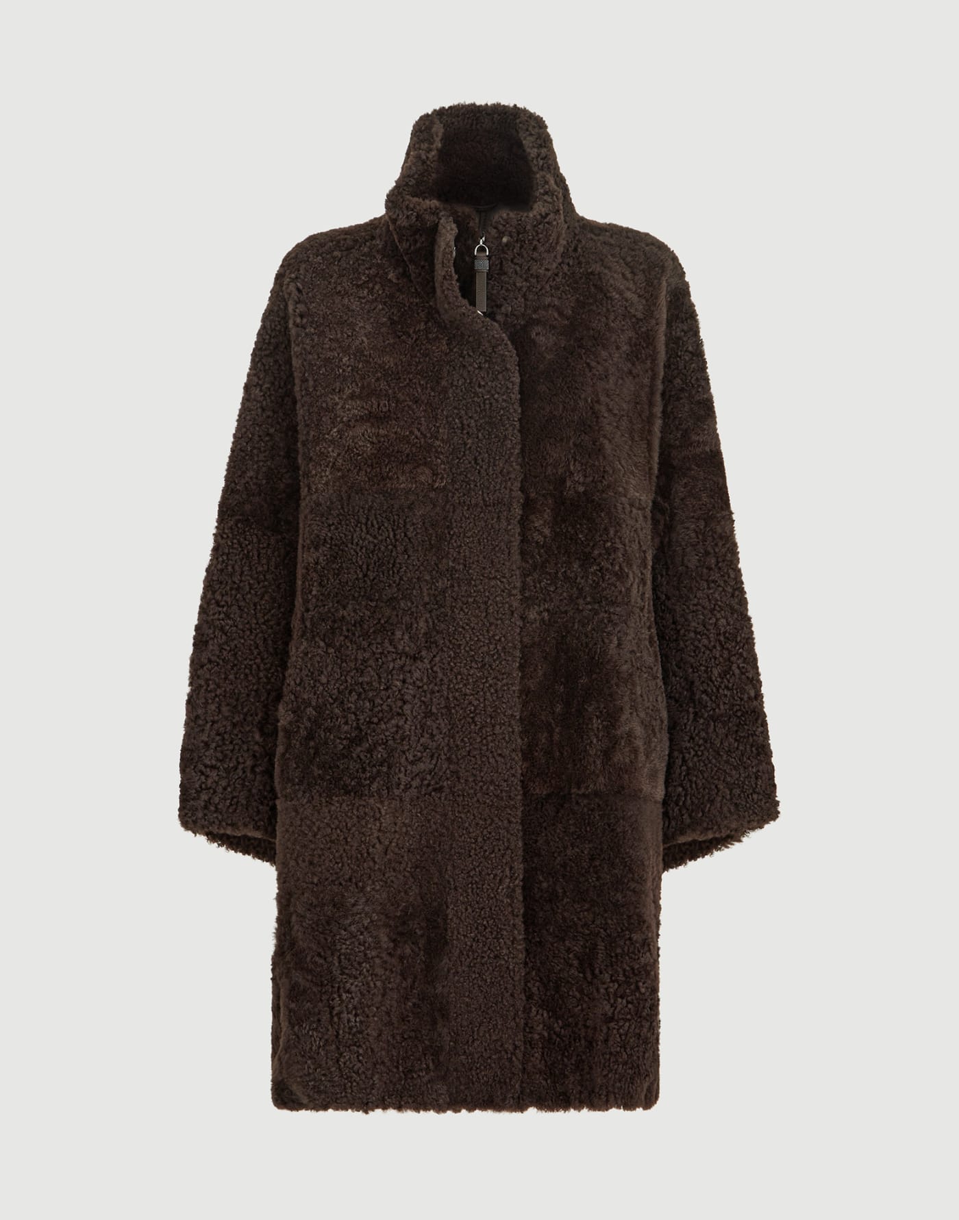Fuzzy shearling outerwear jacket Brown Woman - Brunello Cucinelli